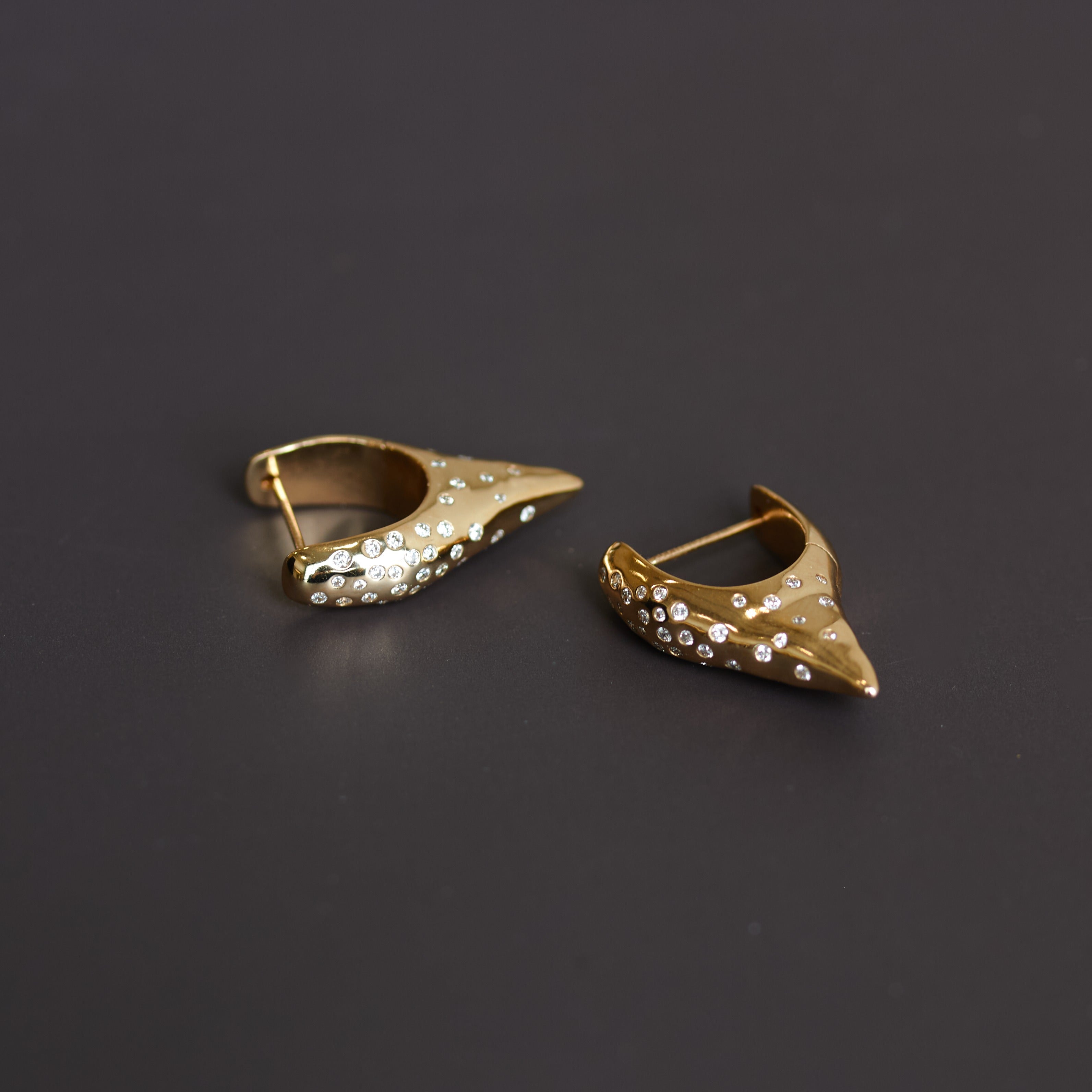Diamond Studded Pointed Hoop Earrings for Women - Elegant & Trendy Jewelry for Parties, Weddings & Special Occasions