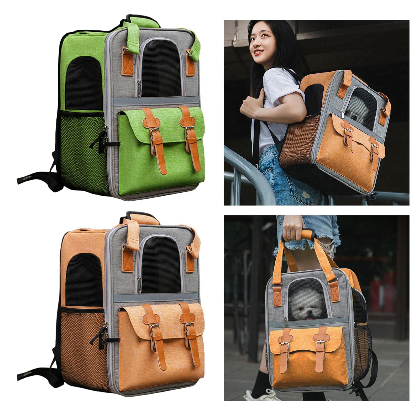 Enakshi Pet Carrier Backpack for Dogs & Cats - Soft, Breathable, Lightweight Travel Bag for Outdoor Adventures - Perfect for Hiking, Air Travel, Vet Visits & Daily Use - Orange