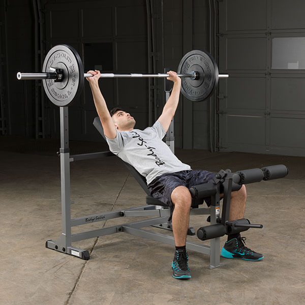 Body Solid PowerCenter Combo Bench Lat Package GDIB46LP4 - Home Gym Strength Training Equipment for Full Body Workouts | Perfect for Weight Lifting, Muscle Building & Fitness Enthusiasts
