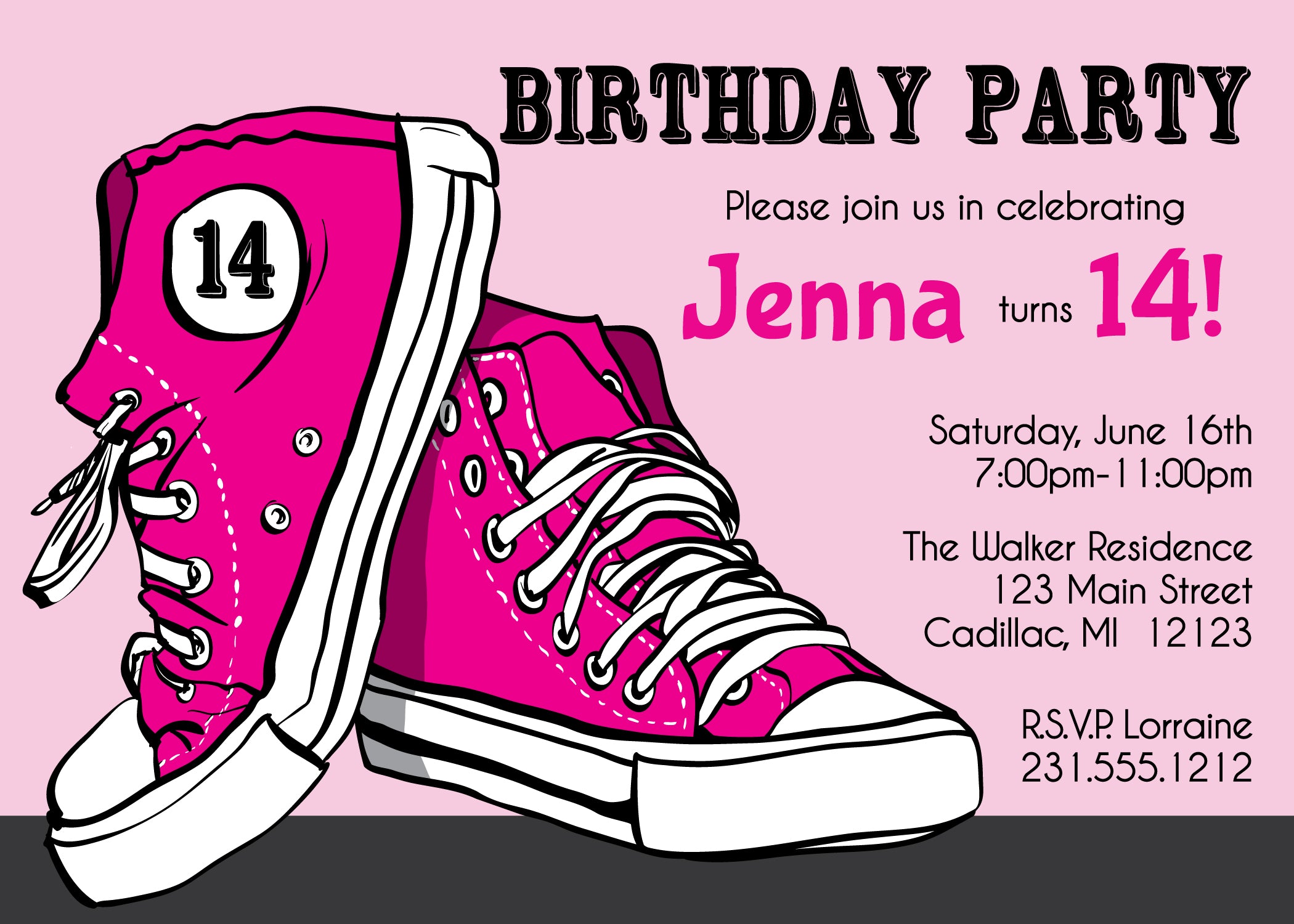 Trendy Teen Tennis Shoes for Girls - Perfect Birthday Party Invitation & Gift Idea for Sports Lovers