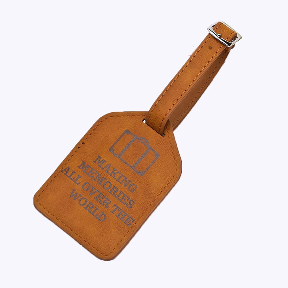 Durable PU Leather Luggage Tags with Privacy ID Cover - Personalized Name Label for Suitcases, Bags & Backpacks - Perfect Travel Gift for Men & Women (Airport, Cruise, Business Trips)