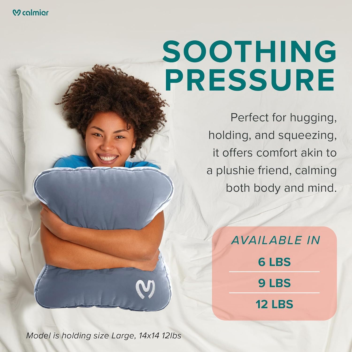 12 lb Weighted Calming Pillow with Glass Beads - Sensory Therapy Pillow for Relaxation, Focus & Stress Relief - Ultra Soft Washable Weighted Blanket for Adults & Kids - Perfect for Anxiety Relief, Meditation & Better Sleep