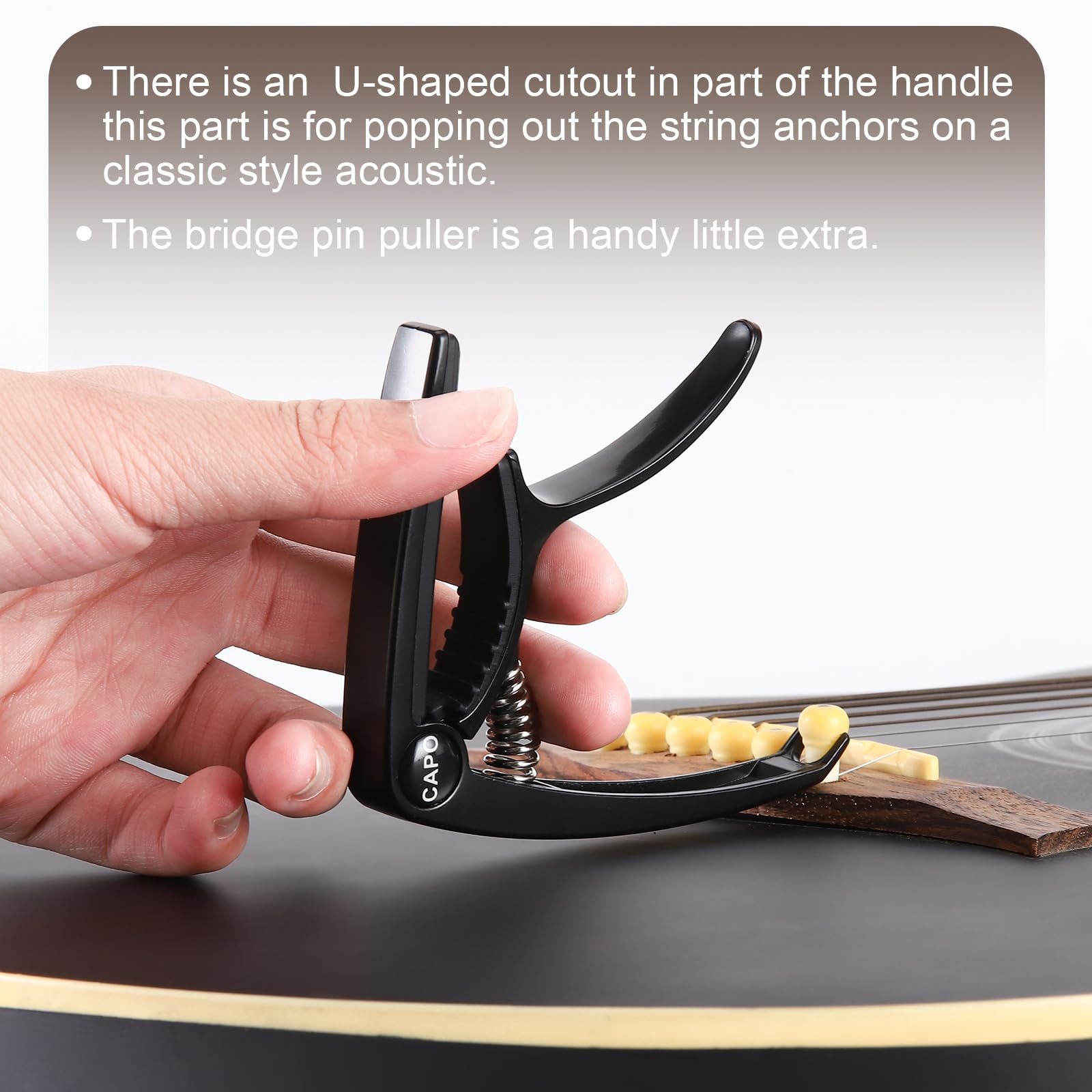Premium Guitar Capo for Acoustic & Electric Guitars - 6 String Adjustable Clamp for Classical & Steel Strings - Black - Perfect for Live Performances, Studio Recording & Practice Sessions