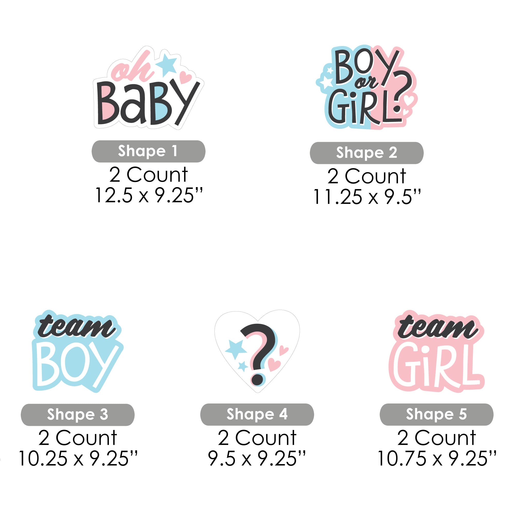 Big Dot of Happiness Baby Gender Reveal Lawn Decorations - Outdoor Boy or Girl Party Yard Signs - 10-Piece Set for Gender Reveal Party, Baby Shower & Backyard Celebration
