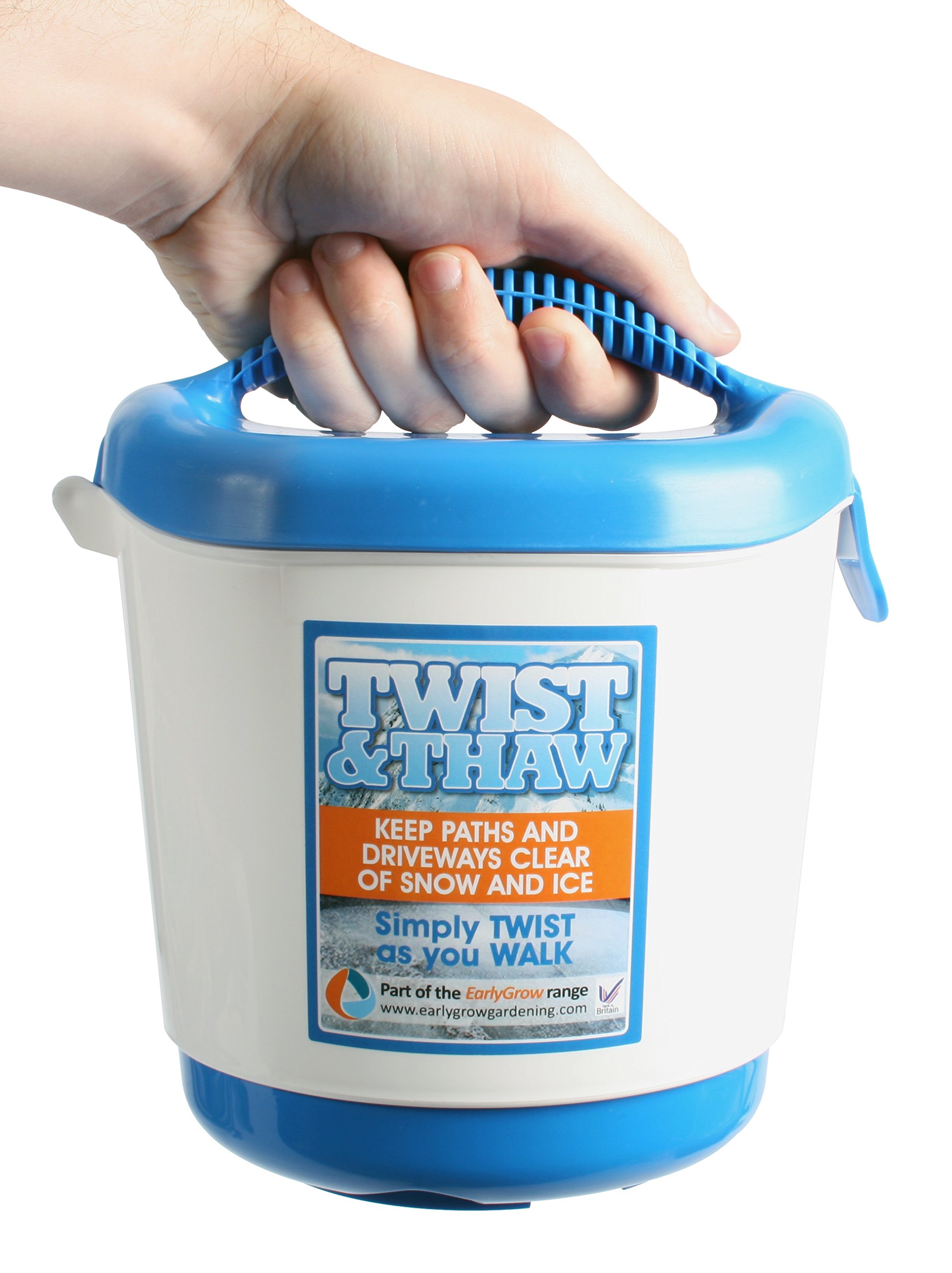 Cen-Tec Systems 70705 Twist and Thaw Winter Salt Dispenser - Heavy Duty Ice Melter Spreader for Driveways, Sidewalks & Parking Lots - Easy-Pour Design for Snow Removal & Winter Safety
