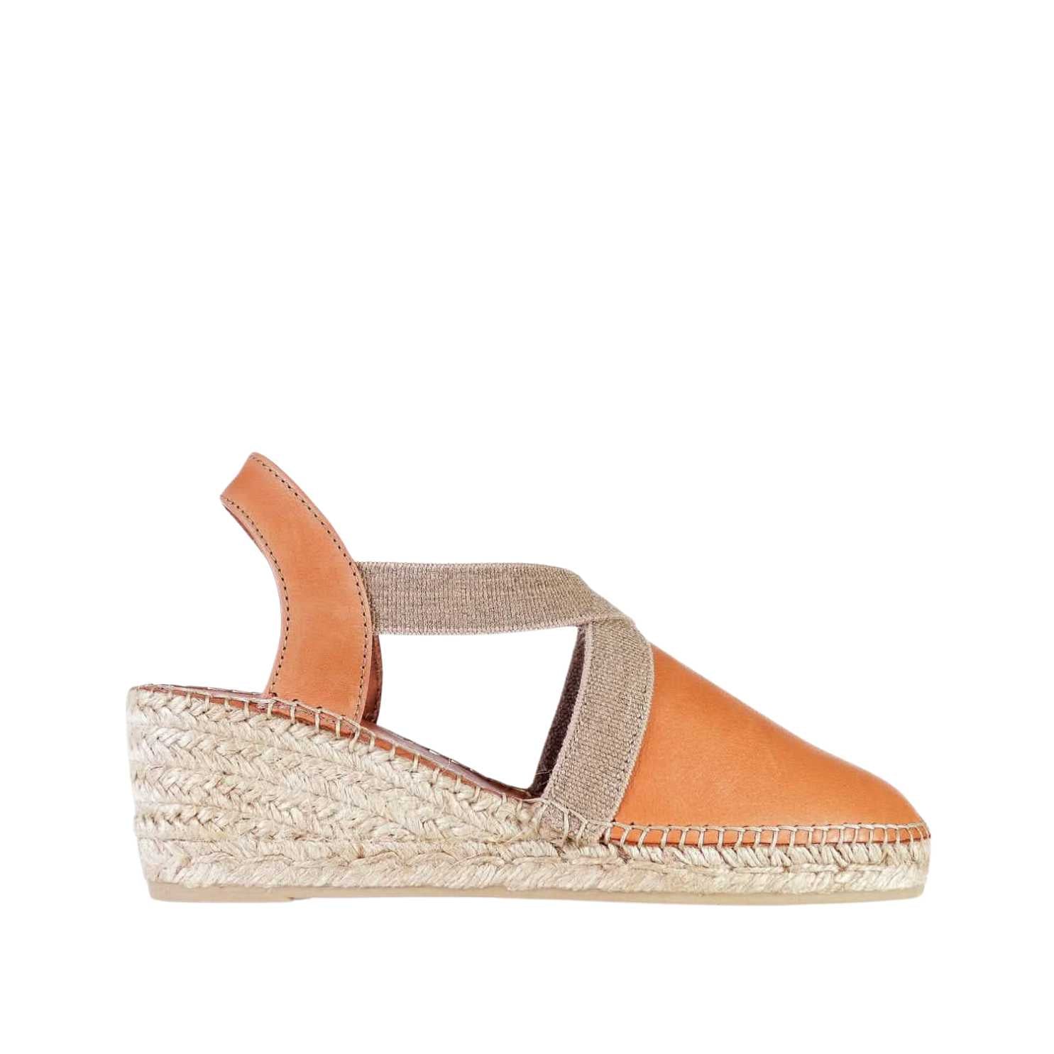 Women's Plain Leather Wedge Espadrilles - Comfortable Casual Summer Shoes for Beach, Vacation & Everyday Wear | Tossa