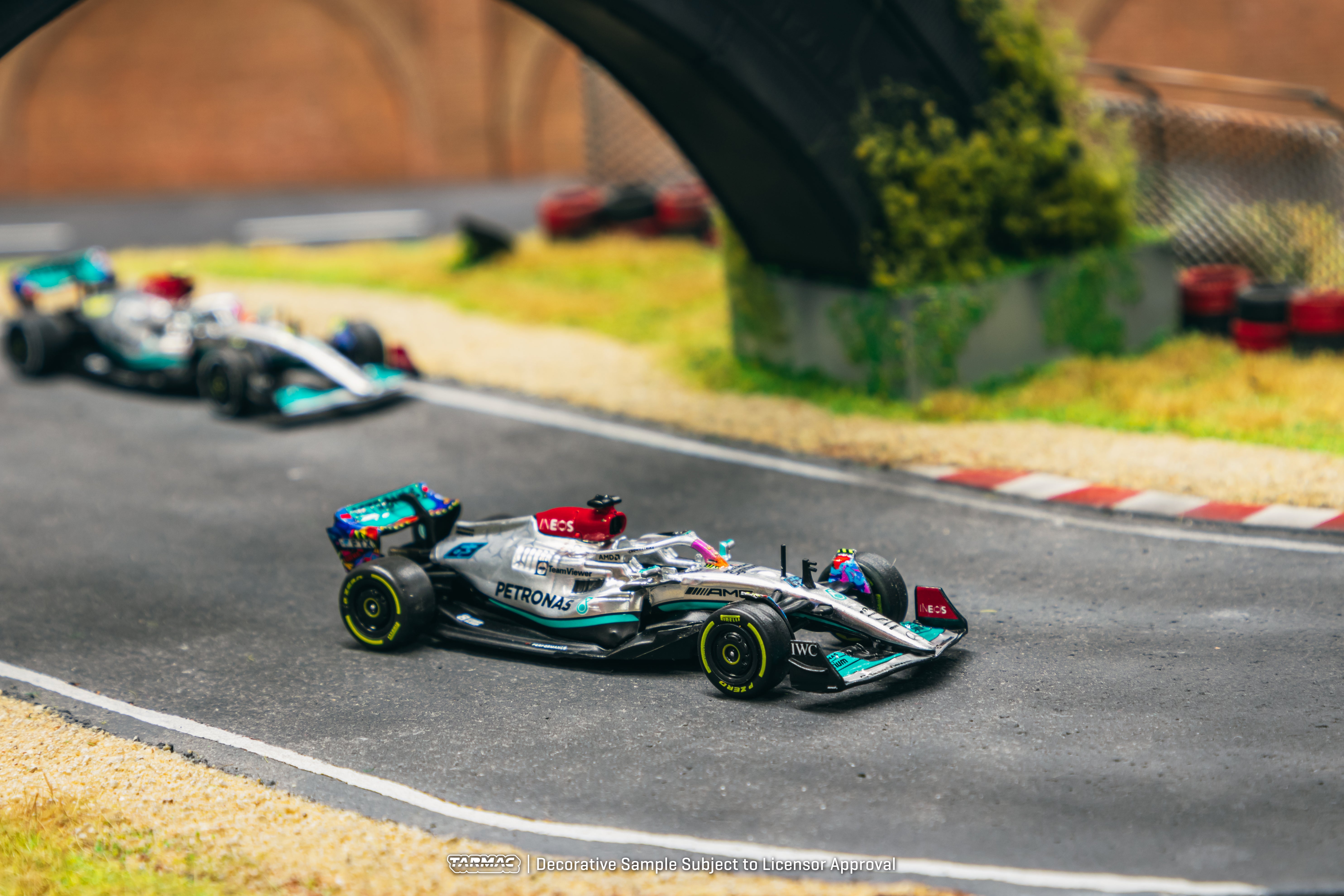 Tarmac Works X iXO Models 1/64 Mercedes AMG F1 W13 E Performance Miami Grand Prix 2022 #63 George Russell Diecast Car - Collectible F1 Racing Model for Display & Racing Enthusiasts