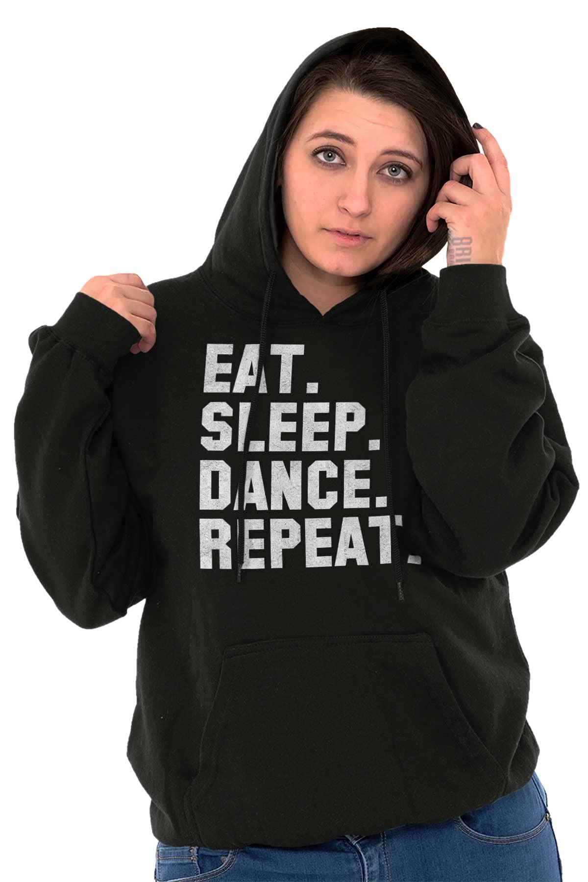 Eat Sleep Dance Repeat Hoodie - Women's Dancer Lifestyle Sweatshirt | Comfortable Pullover for Dance Practice, Gym & Casual Wear