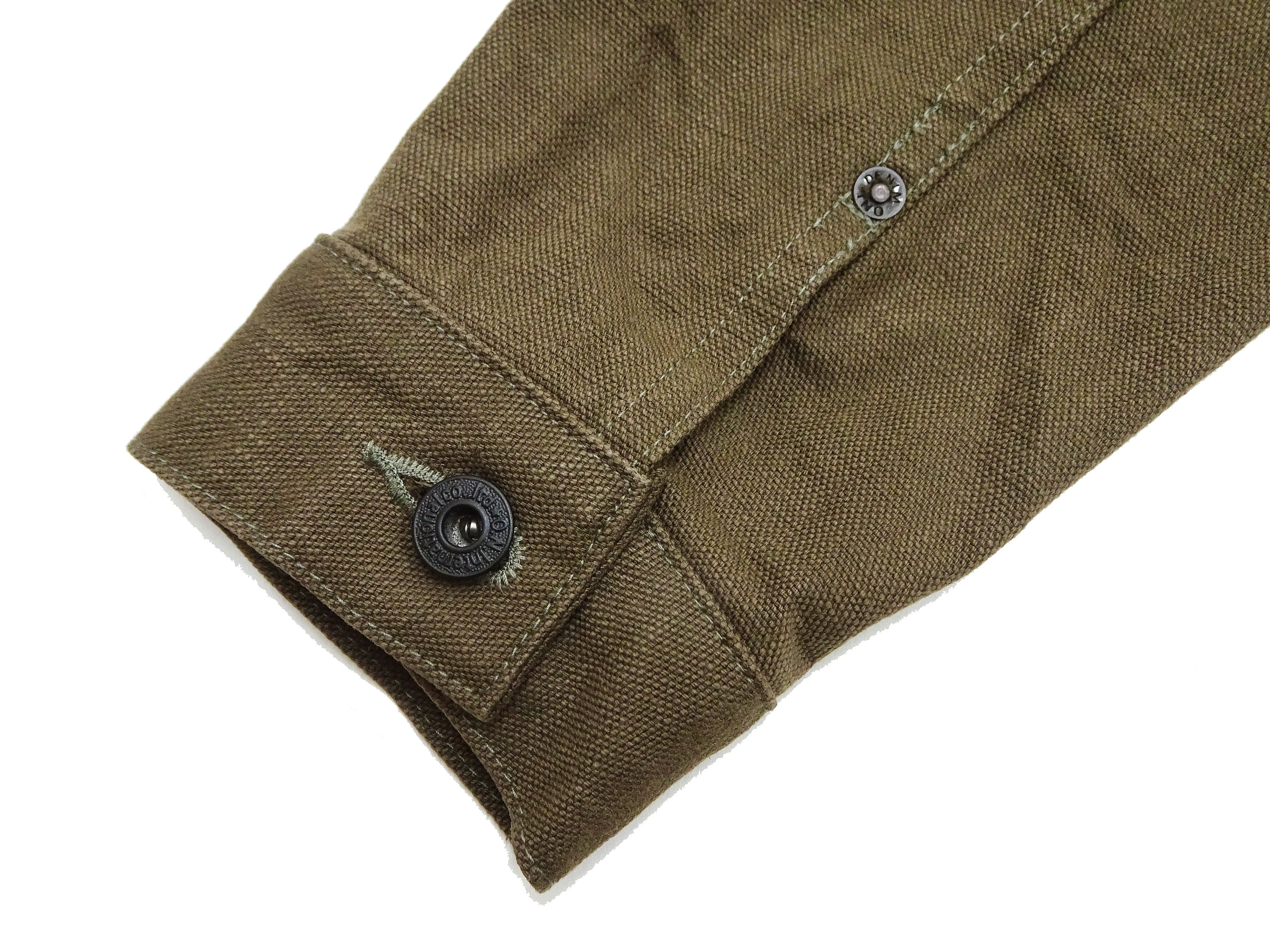 ONI 03100 HOX Men's Casual Modern Fit Sulfur Dyed Cotton Slub Oxford Weave Work Jacket - Olive Green One Wash Denim Chore Coat for Streetwear & Workwear Fashion