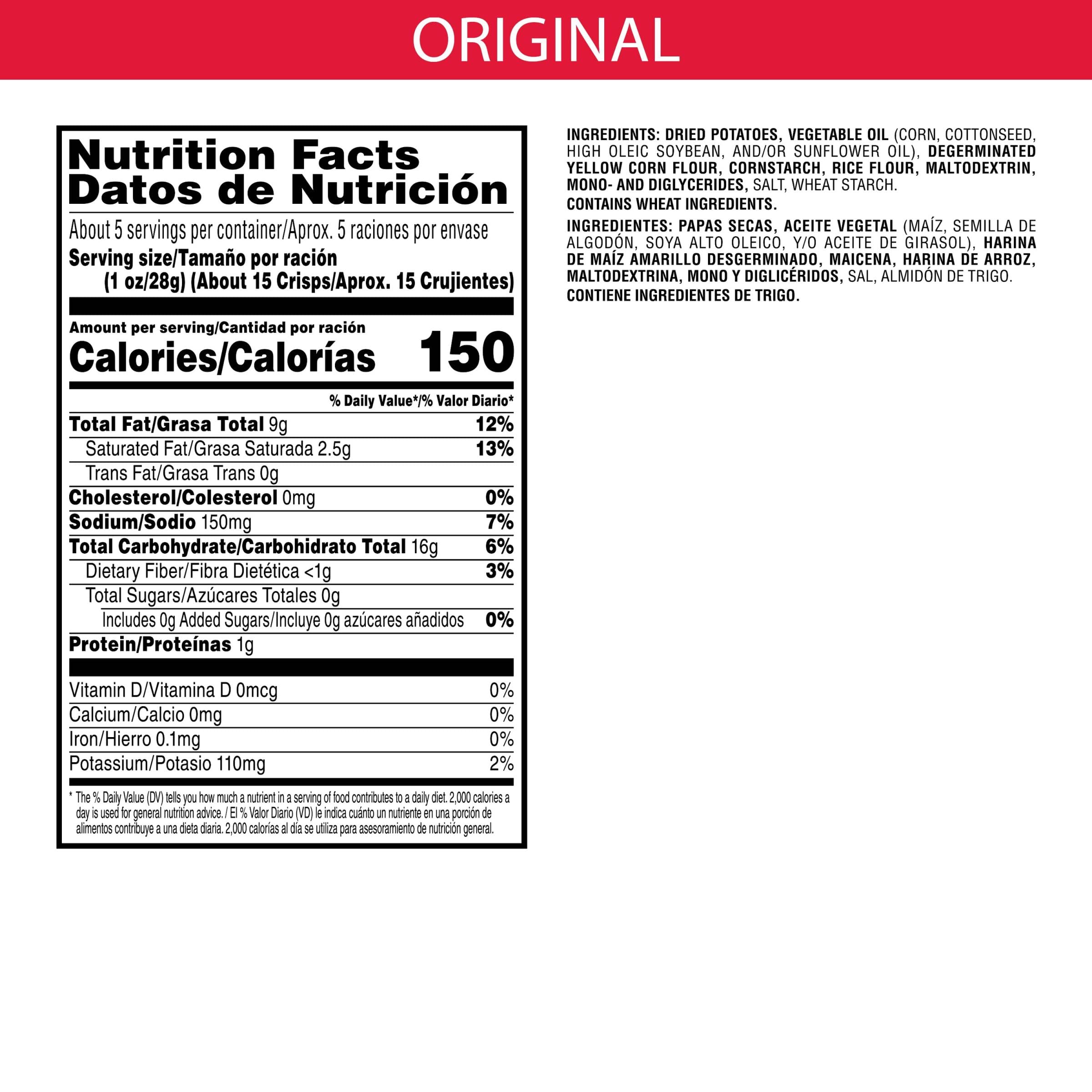 Pringles Original Potato Crisps Chips - 5.2oz Can (Pack of 1) - Crunchy Lunch Snacks & On-The-Go Treats for Office, School, or Road Trips