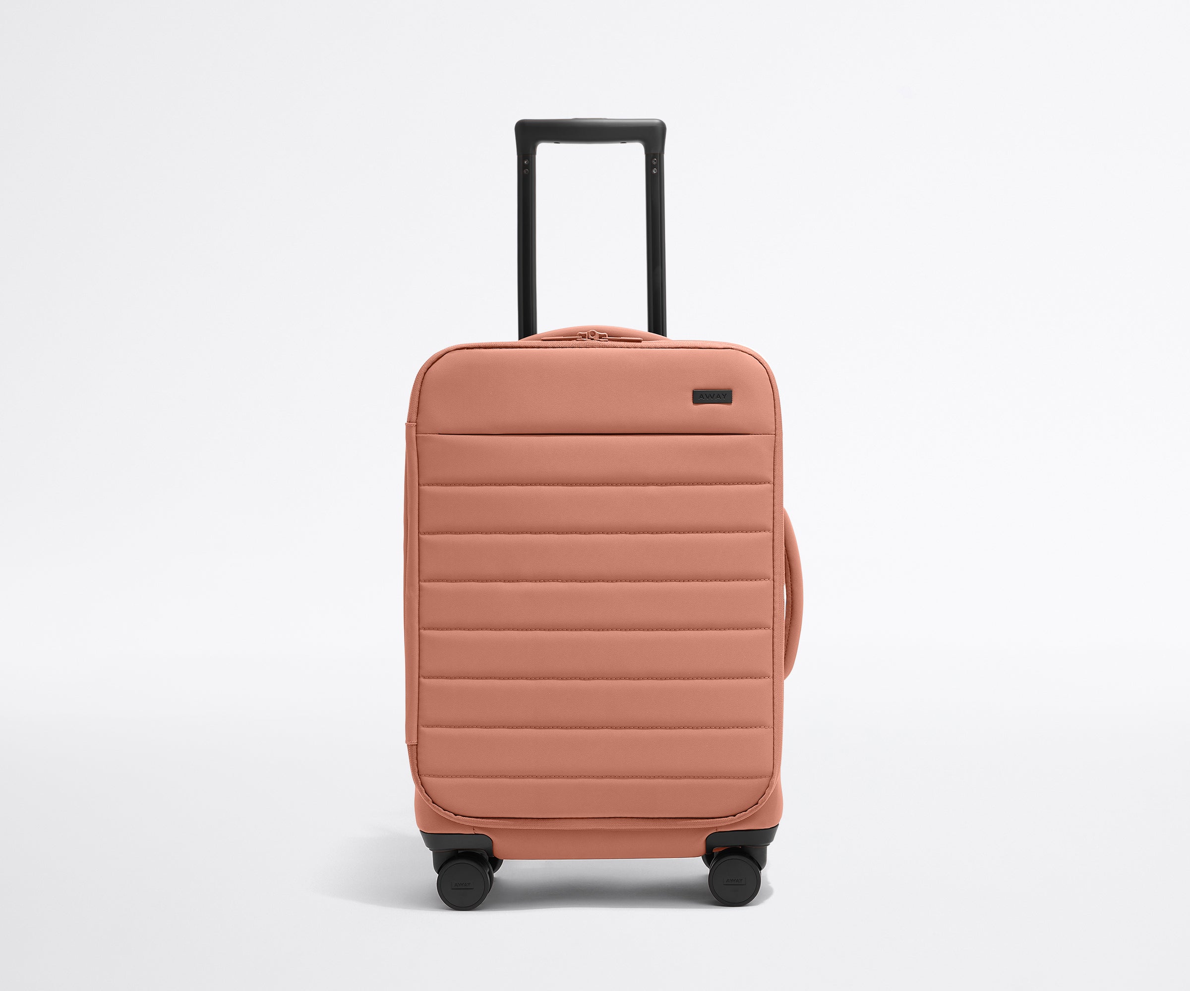 Premium Softside Carry On Luggage in Clay Pink - Lightweight & Spinner Wheels for Travel, Business Trips & Weekend Getaways