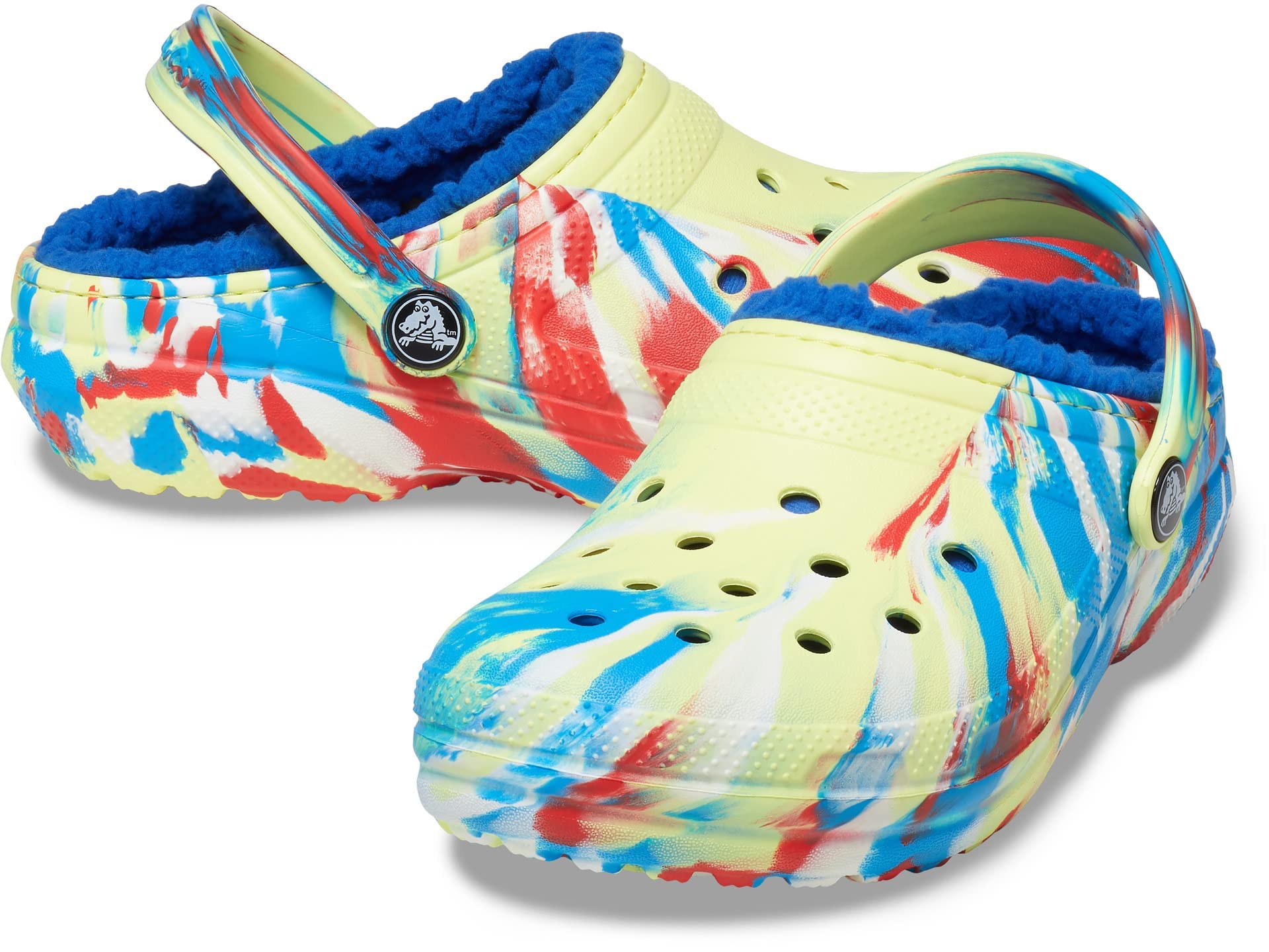 Crocs Unisex Kids' Classic Marbled Tie Dye Lined Clogs - Comfortable & Durable Slip-On Shoes for Boys & Girls - Perfect for School, Playtime & Outdoor Activities