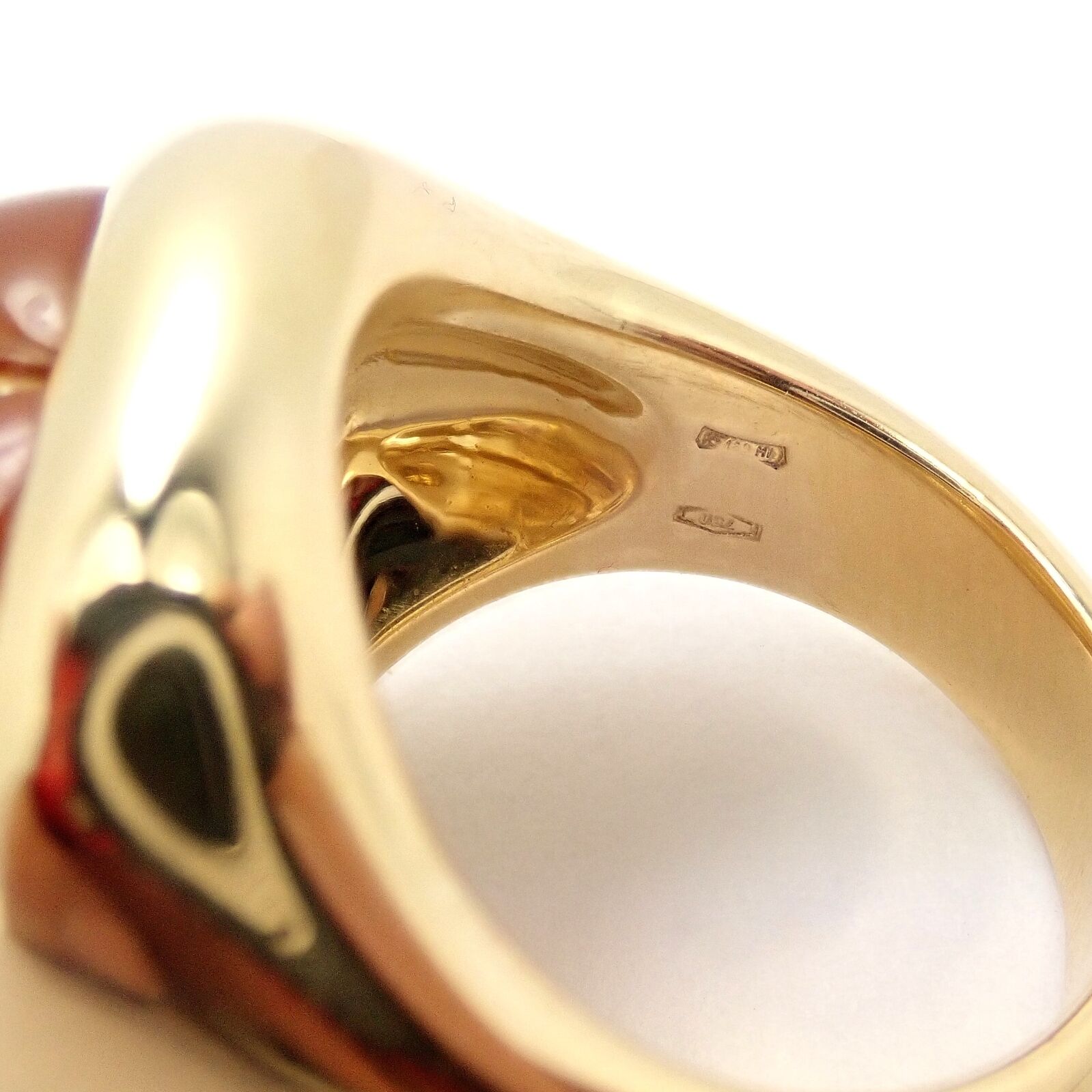Authentic Pomellato 18K Yellow Gold Citrine Ring Size 6.5 - Large Statement Jewelry for Women, Luxury Gift for Anniversary & Special Occasions
