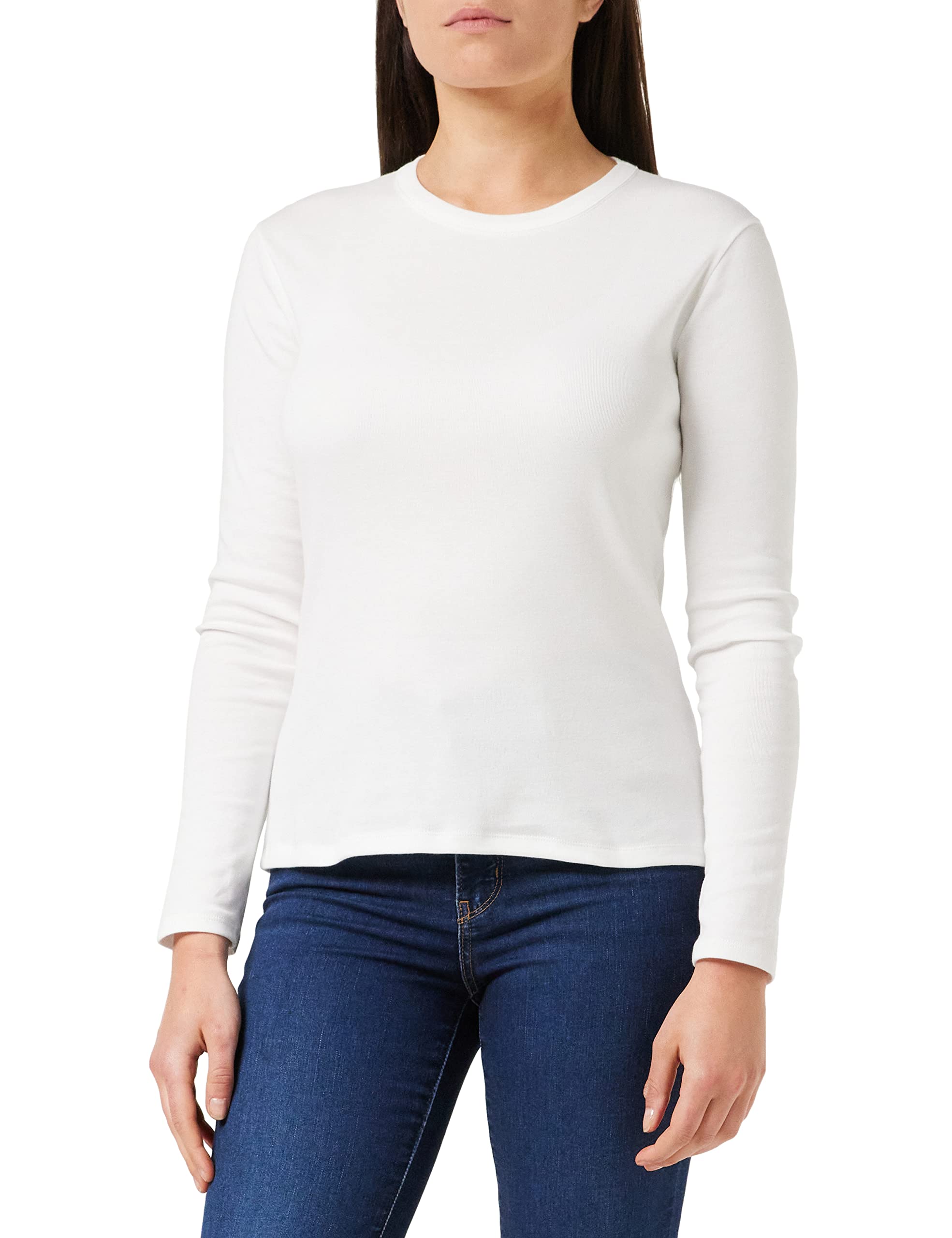 Petit Bateau Women's 53409 Long Sleeve T-Shirt & Polo Shirt - White - Size M - Comfortable Cotton Top for Work, Casual & Everyday Wear