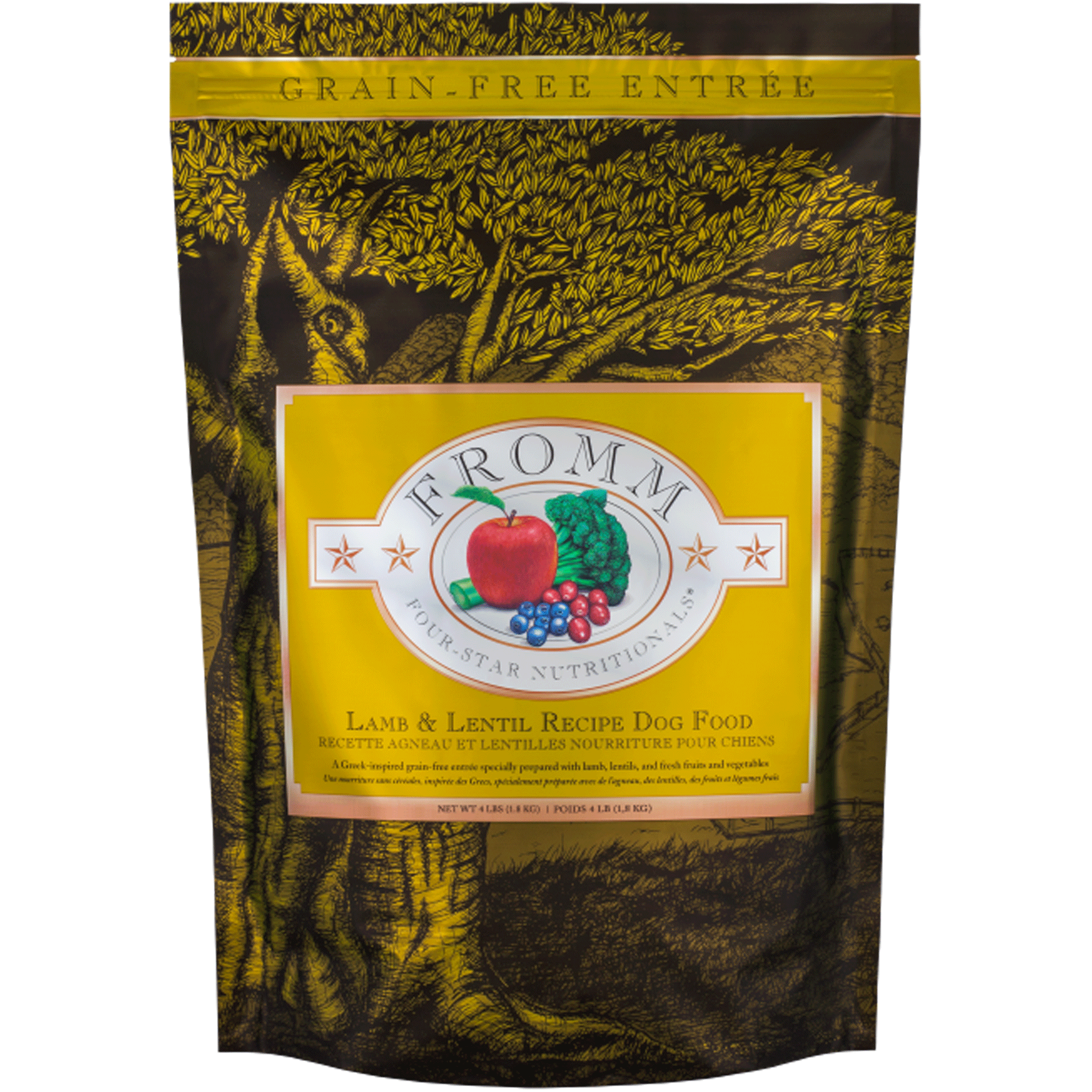 Fromm's Four Star Lamb & Lentil Dry Dog Food - Grain-Free Recipe for Adult Dogs - Perfect for Sensitive Stomachs & Allergies - Ideal for Home Feeding & Outdoor Adventures