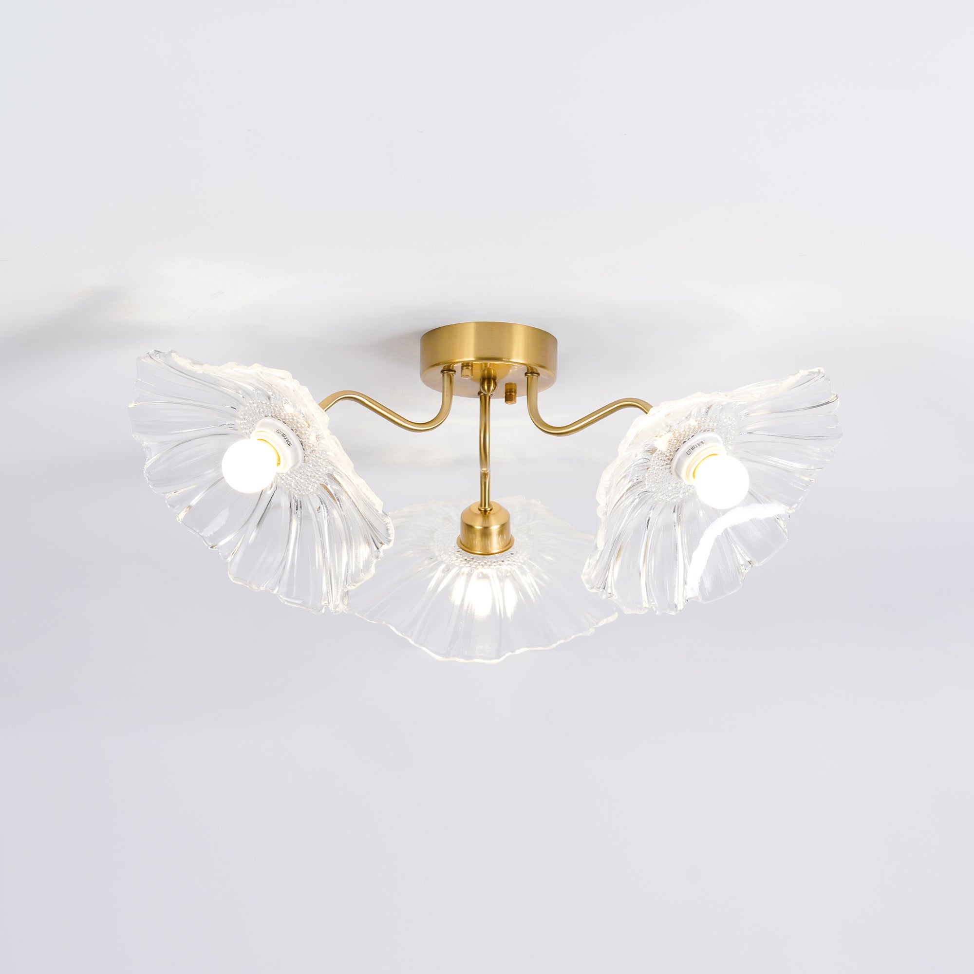 Lotus Leaf Glass Ceiling Light Fixture - Modern Nature-Inspired Pendant Lamp for Living Room, Bedroom & Dining Room Decor