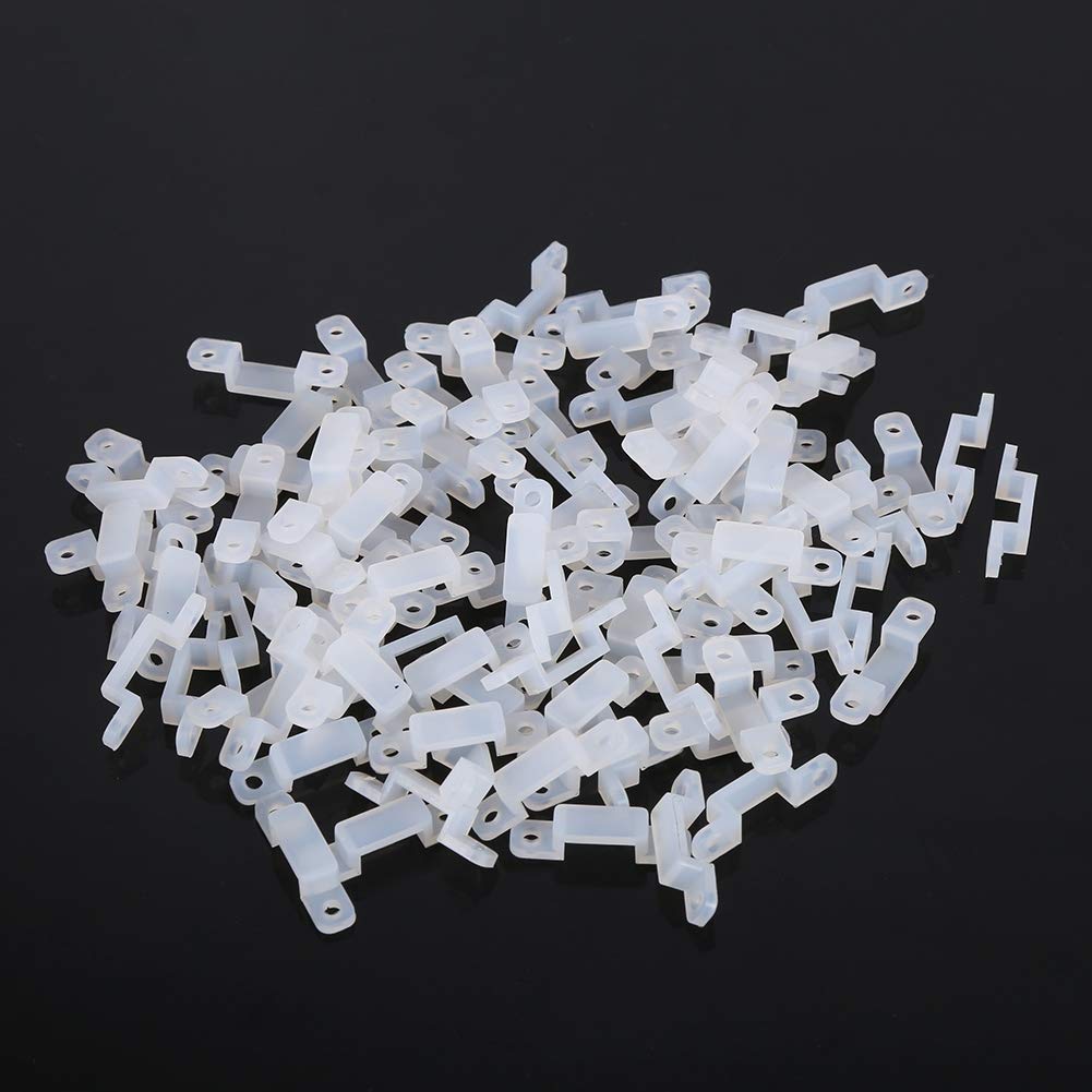 8mm Waterproof Silicone Holder Clip for 3528 5050 1210 RGB LED Strip Mounting - Secure Fixing Clips for 10mm LED Light Strips - Durable Watertight Mounting Brackets (Pack of XX) - Perfect for Home, Kitchen, Bedroom, and Outdoor LED Lighting Projects