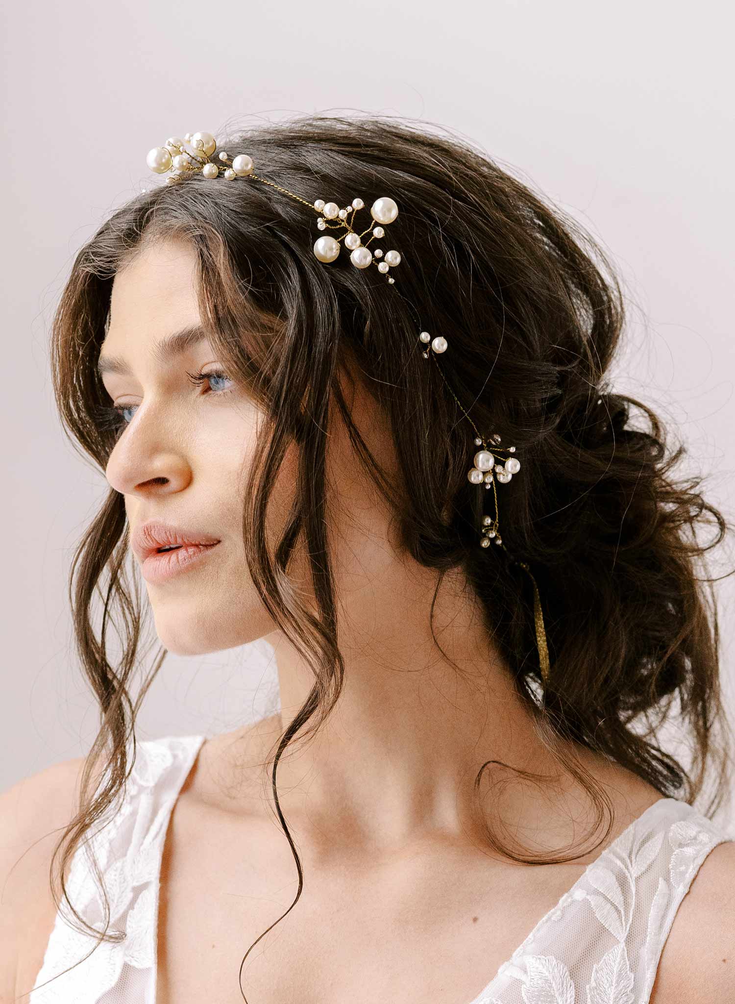 Elegant Raised Pearl Clusters Hair Vine Headpiece - Style #2345 | Perfect for Weddings, Proms & Special Occasions