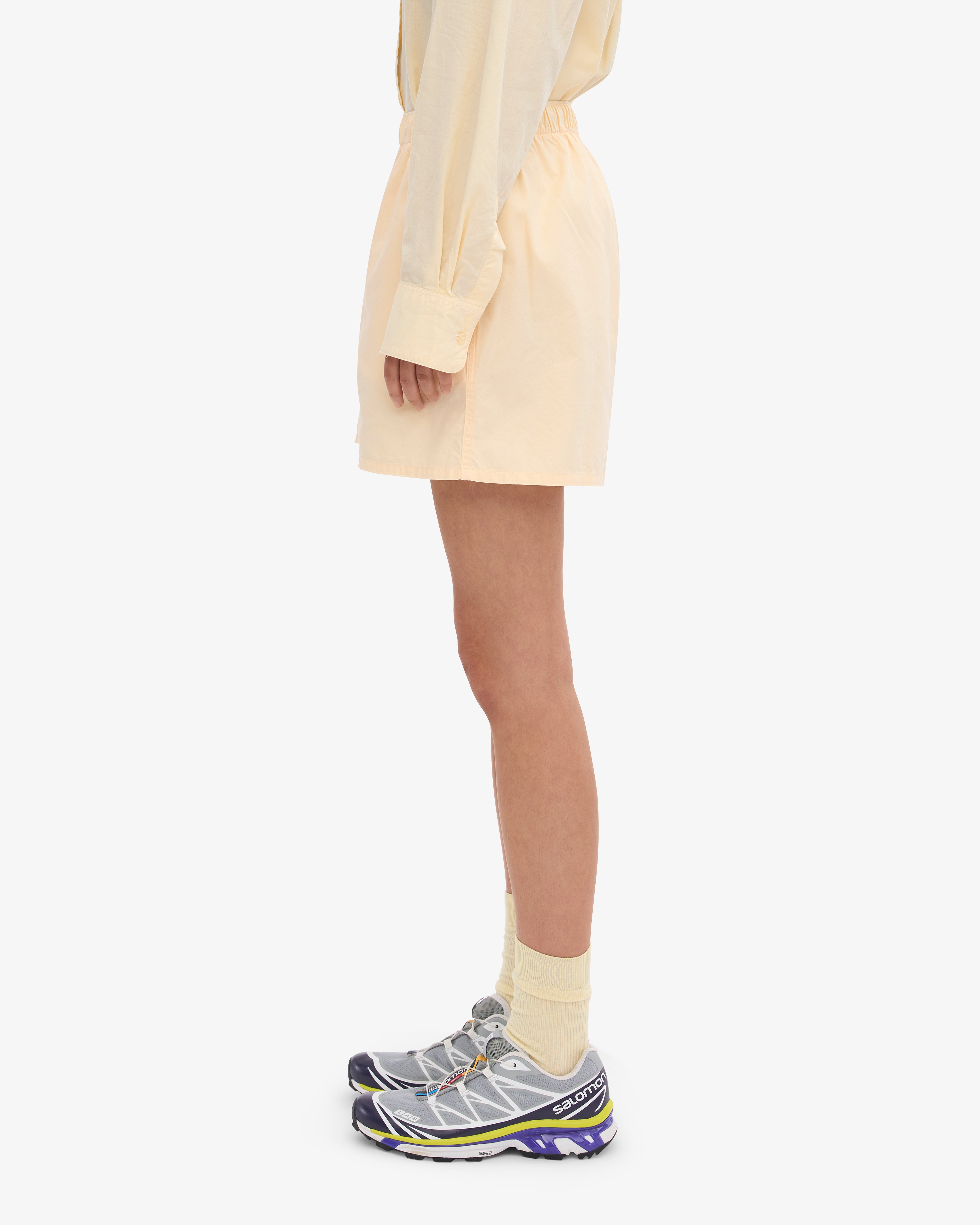 Organic Cotton Twill Shorts for Women - Soft Yellow - Comfortable Casual Wear for Summer & Travel