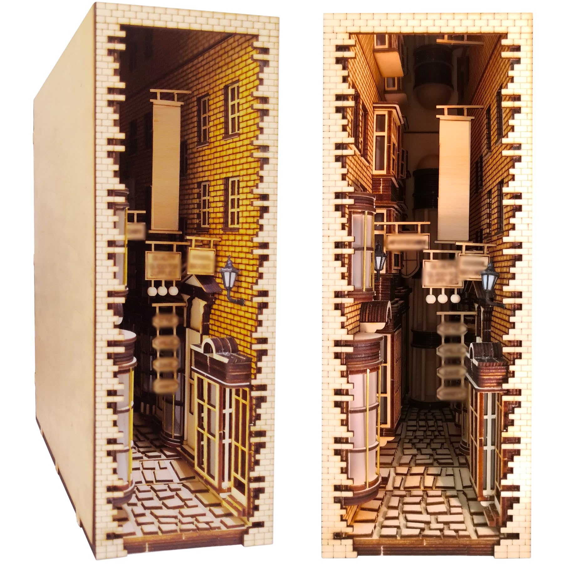 3D Wooden LED Book Nook Kit - DIY Decorative Bookend & Bookshelf Insert for Adults, Teens - Perfect Room Decor Gift for Women & Men (Deluxe Edition) | Ideal for Home Office, Library & Reading Nook Decorations
