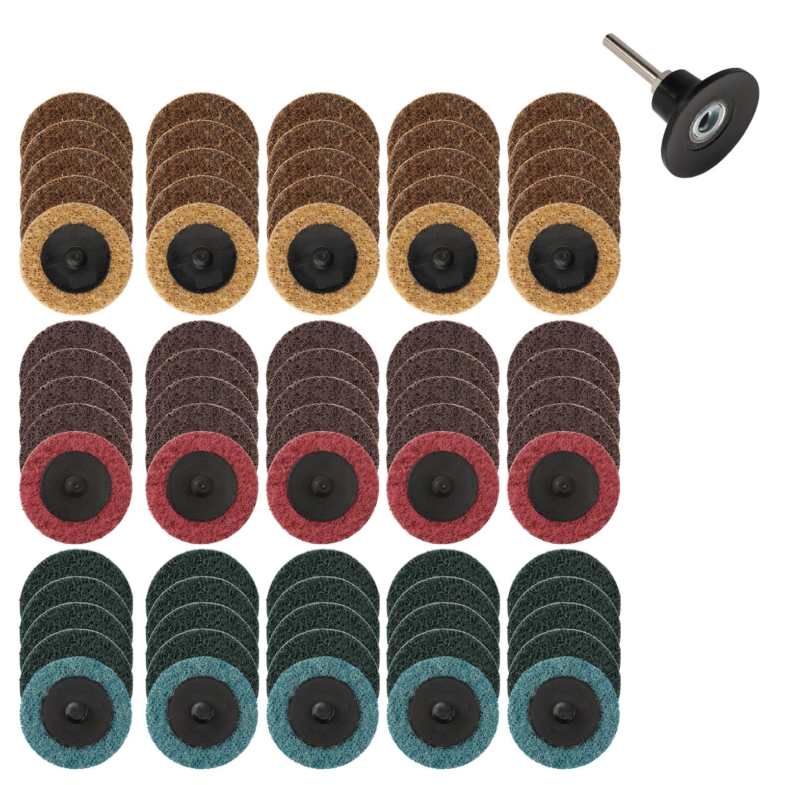 60Pcs 2-Inch Nylon Sanding Discs with 1/4
