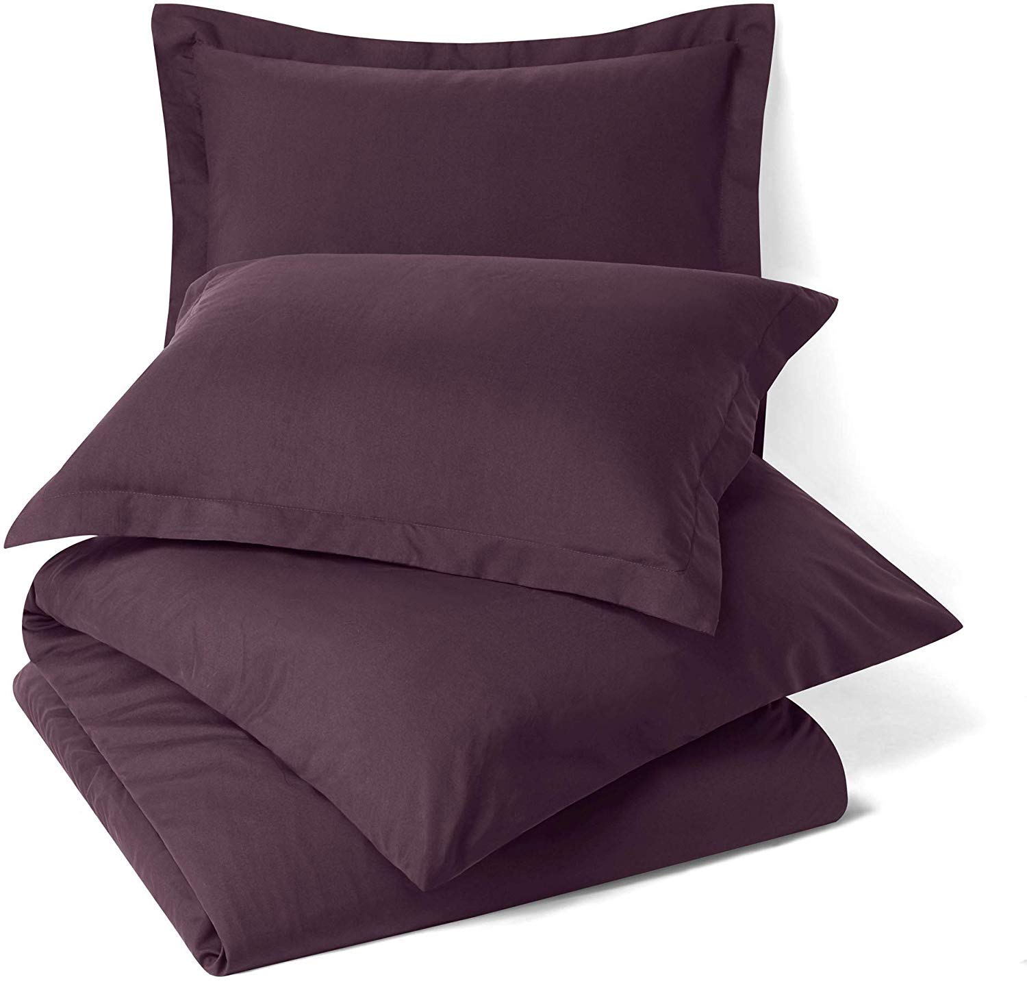 Premium 300 GSM Organic Cotton 2-Piece Bedding Set - 500 Thread Count Duvet Cover & Comforter (Eggplant, Twin) for Cozy Nights & Luxurious Sleep