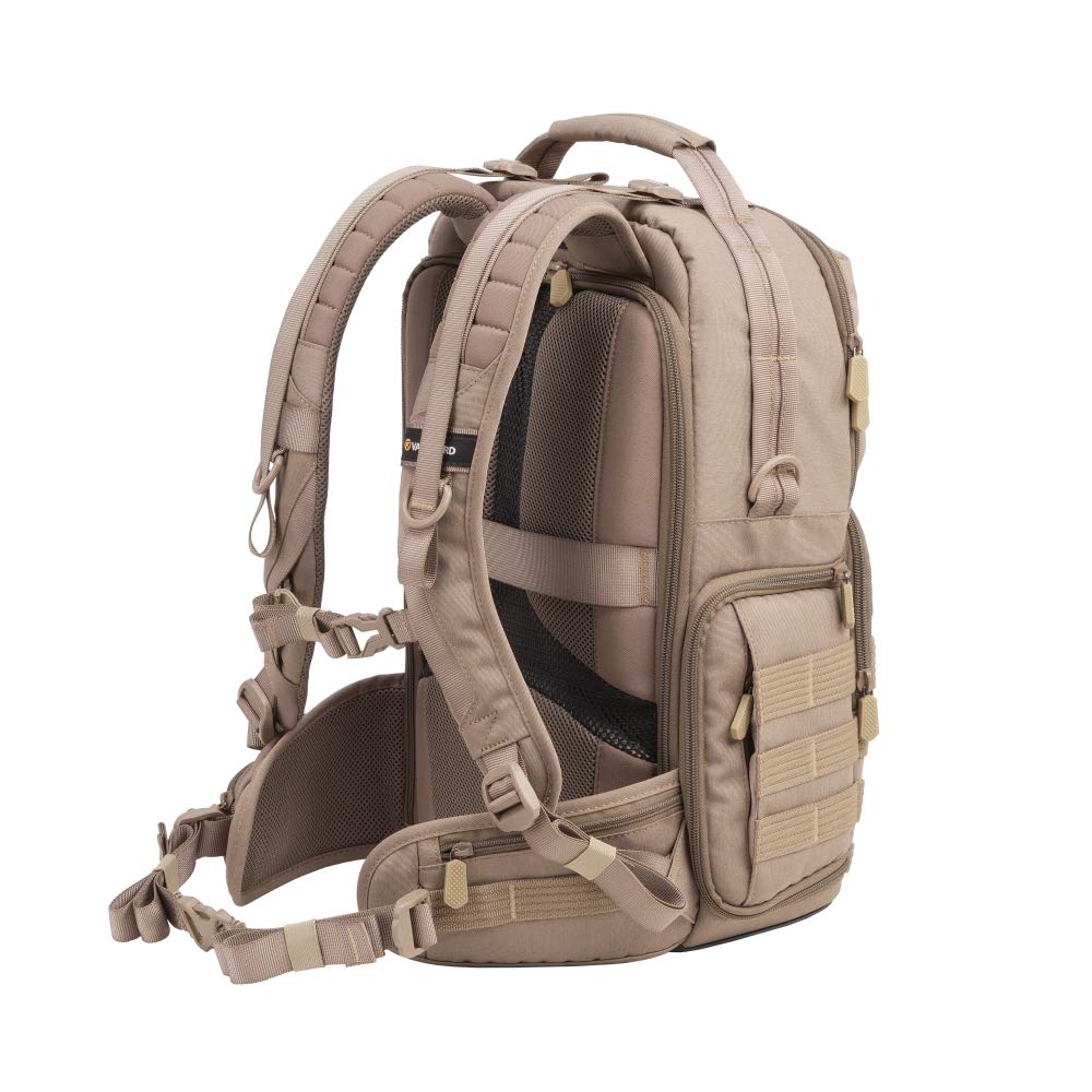 VANGUARD VEO Range T45M Tactical DSLR/Mirrorless Camera Backpack - Beige | Waterproof & Shockproof Design for Outdoor Photography, Travel & Hiking