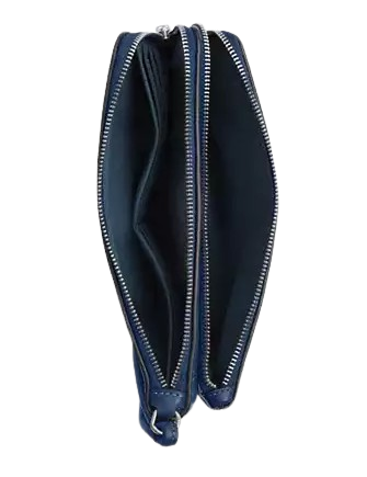 Coach Double Zip Wallet for Women - Genuine Leather Crossbody Wallet with RFID Protection - Perfect for Travel, Shopping & Everyday Use