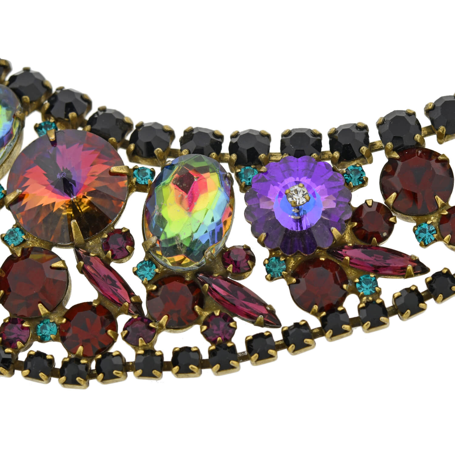 Juliana Vintage Large Multi Crystal Bib Necklace - Elegant Statement Jewelry for Women, Perfect for Parties, Weddings & Special Occasions
