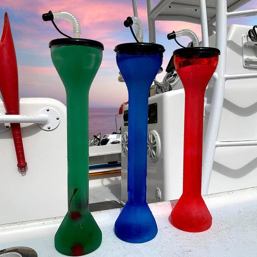 BarConic® 18 oz Party Cups with Lid & Straw - Reusable Plastic Drinkware for Outdoor Events, BBQs, Picnics, and Pool Parties (Multiple Color Options)