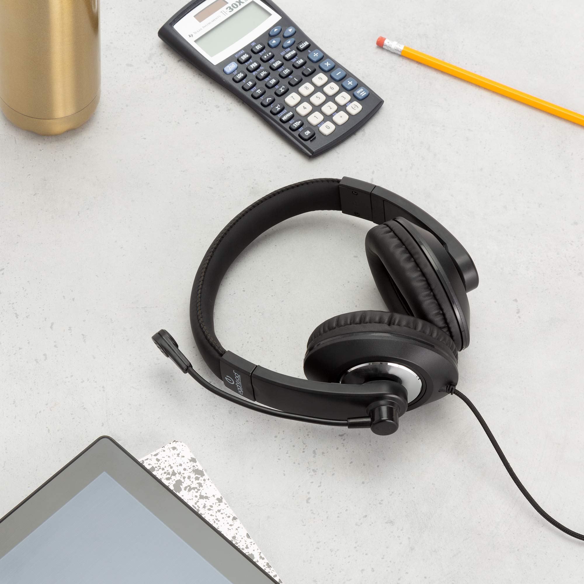 10 Pack School Testing Headsets with Boom Microphone - 3.5mm TRSS Plug for Computers & Mobile Devices - Perfect for Standardized Testing, Online Classes & Remote Learning