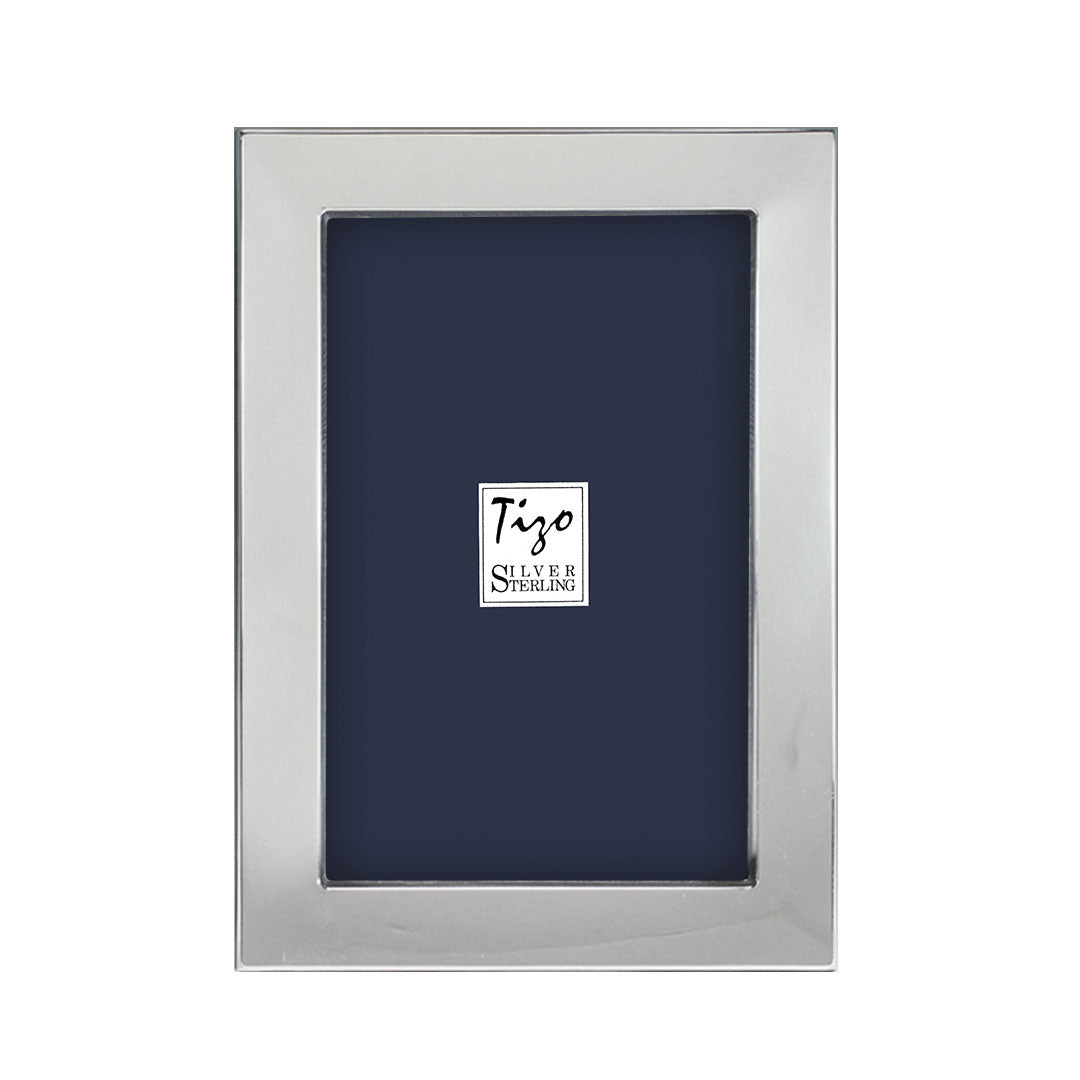 4x6 Sterling Silver Plain Picture Frame - Elegant Photo Display for Home, Office & Gifts