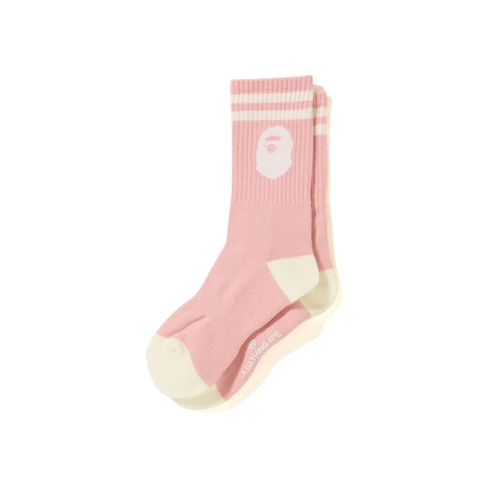 BAPE Pink Ape Head Socks - Stylish and Comfortable Cotton Socks for Men & Women - Perfect for Streetwear, Sneakers, and Casual Outfits