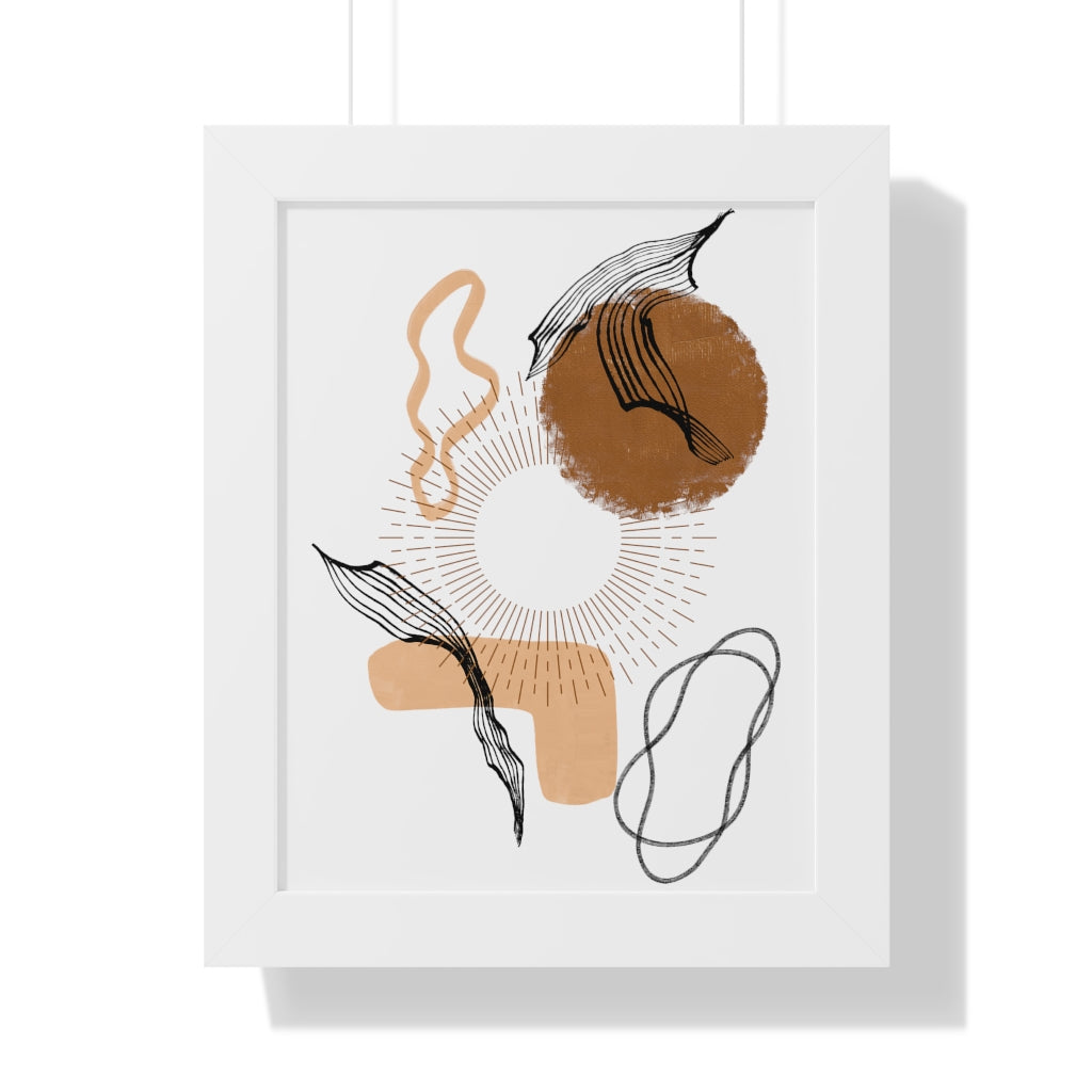 Modern Abstract Framed Vertical Wall Art Poster - Home & Office Decor for Living Room, Bedroom, Study