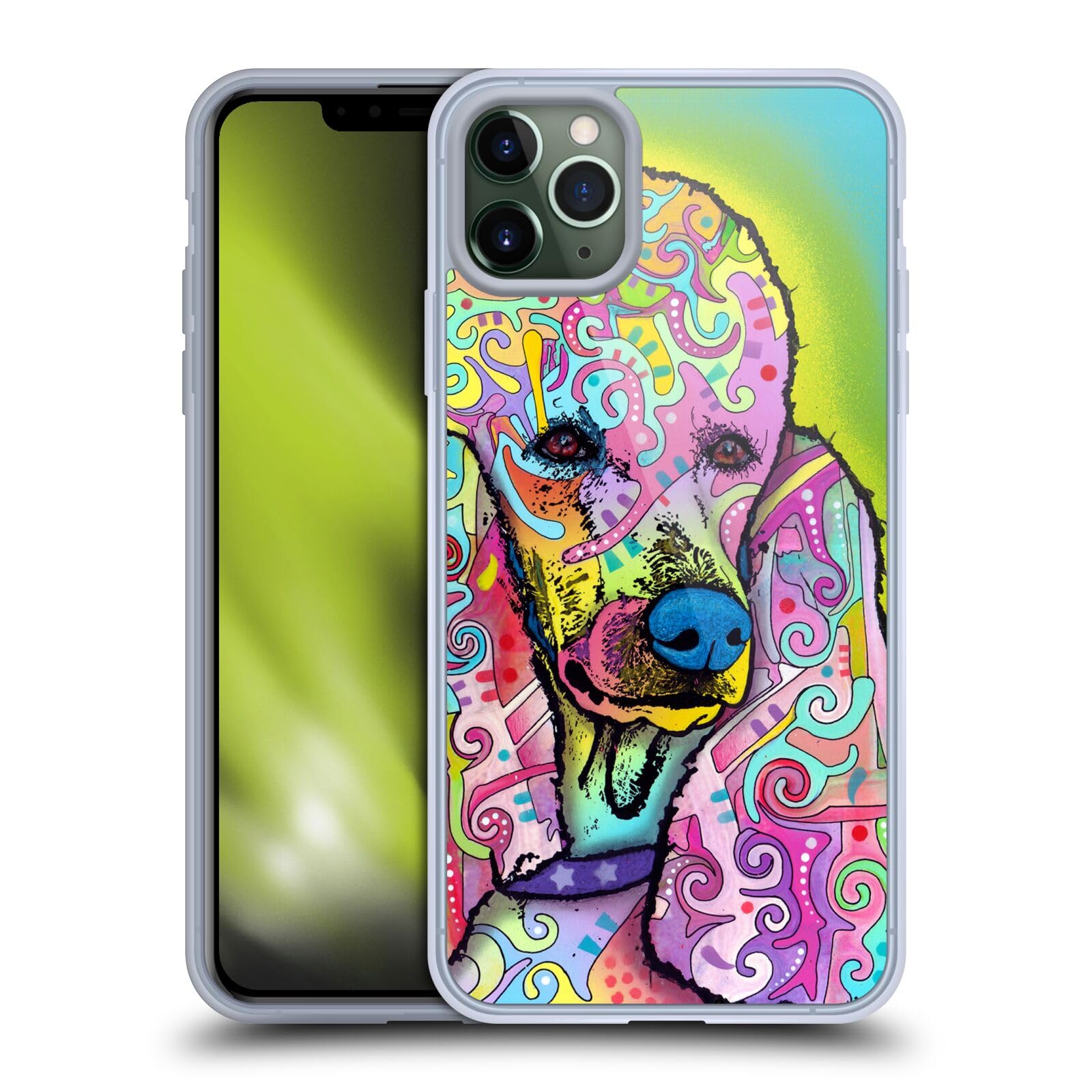 Officially Licensed Dean Russo Poodle Dogs iPhone 11 Pro Max Case - Soft Gel Protective Cover for Apple iPhone 11 Pro Max - Perfect for Pet Lovers & Art Enthusiasts (Home, Office, Travel Use)