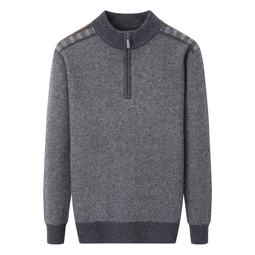 Premium 100% Cashmere Sweater for Men - Winter Warm Half-Zip Knit Pullover, Plus Size & Oversized Casual Jumper (Office, Travel, Weekend Outfits)