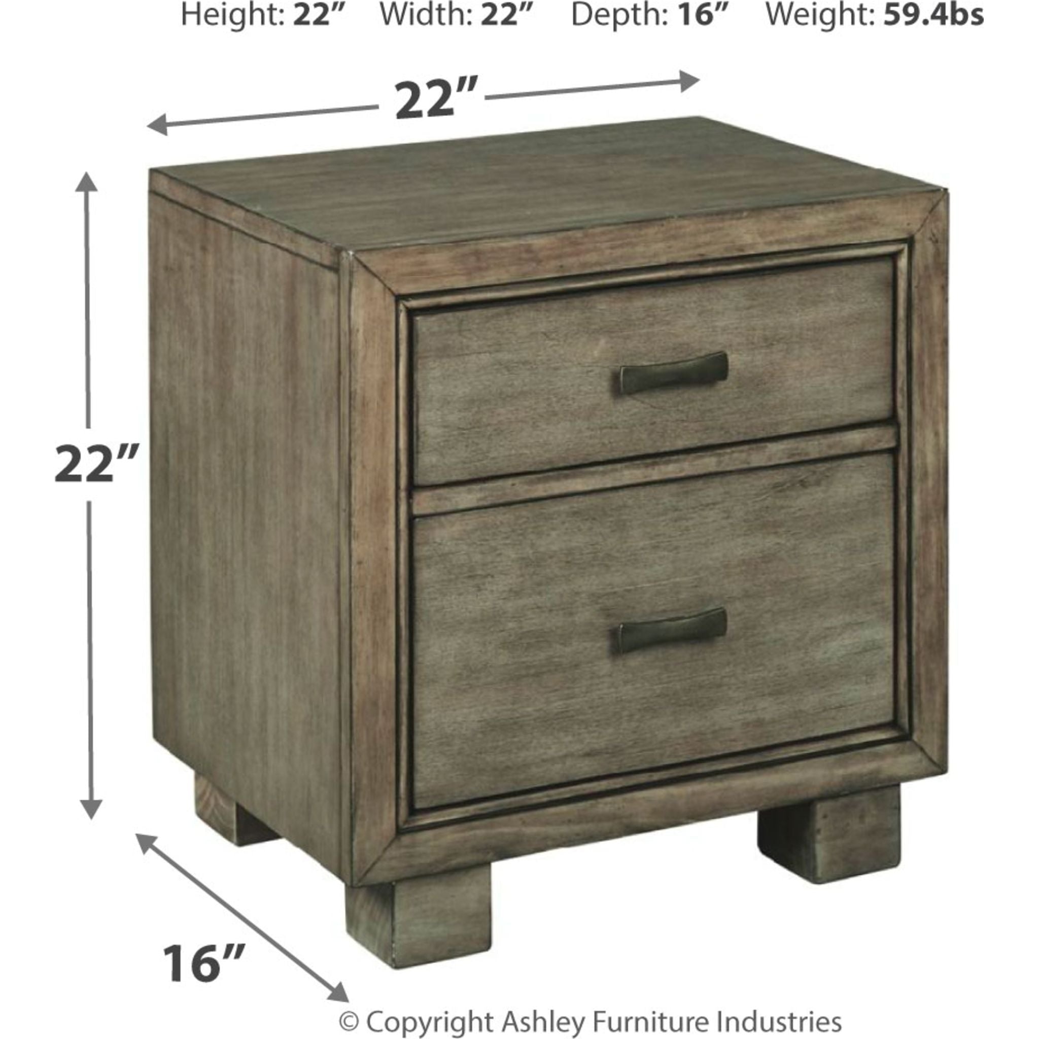 Arnett Nightstand - Modern Gray Bedside Table with Storage Drawer for Bedroom, Living Room, or Office - Compact Night Stand with Sleek Design