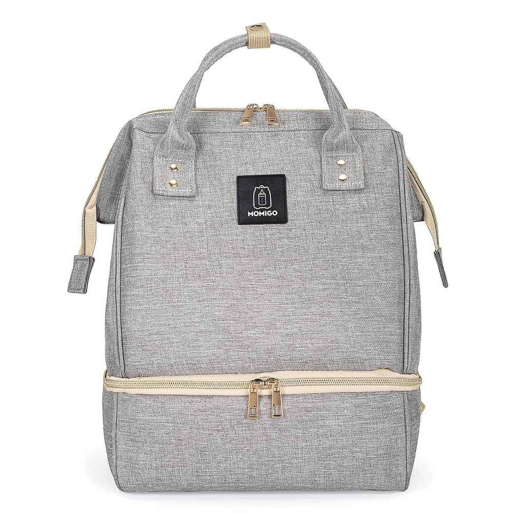 Breast Pump Backpack with Cooler & Moistureproof Double Layer - Large Grey Nursing Bag for Breastfeeding Moms, USB Charging Port - Perfect for Work, Travel & Outdoor Pumping