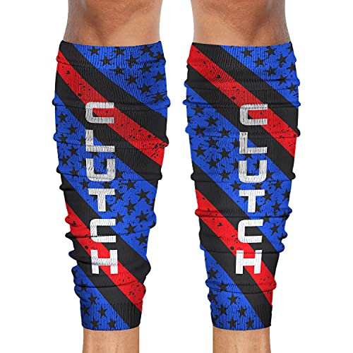 SLEEFS Calf Compression Leg Sleeves for Men & Women - Football Running Basketball Shin Splint Support Sleeves - Breathable Athletic Compression Leg Sleeves for Sports & Recovery (American Clutch) - Perfect for Running, Gym Workouts and Post-Training Recovery