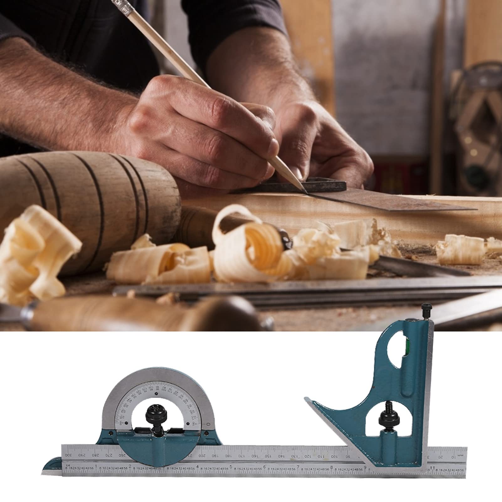 Universal Bevel Protractor Ruler Set - Inner & Outer Angle Finder for Woodworking, Metalworking, and DIY Projects - Perfect for Carpentry, Construction, and Home Improvement