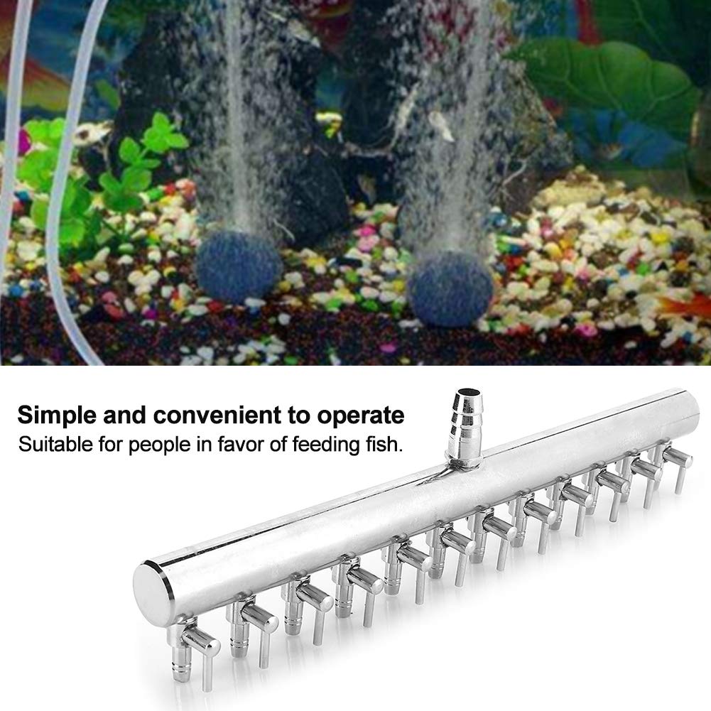 EVTSCAN 12 Joints Aquarium Air Flow Control Valve - Stainless Steel Fish Tank Air Regulator for Aquarium Air Pump - Perfect for Freshwater & Saltwater Tanks, Hydroponics Systems, and Aquatic Habitats