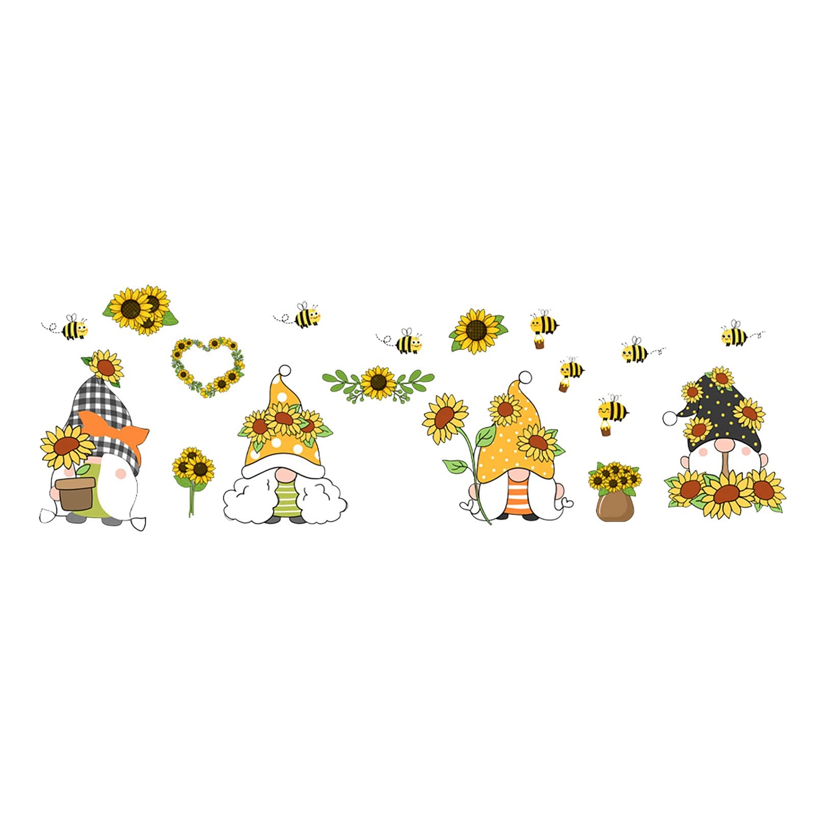 Cute Bee Wall Stickers for Bedroom & Car Decor - Bulk Multicolor Decals