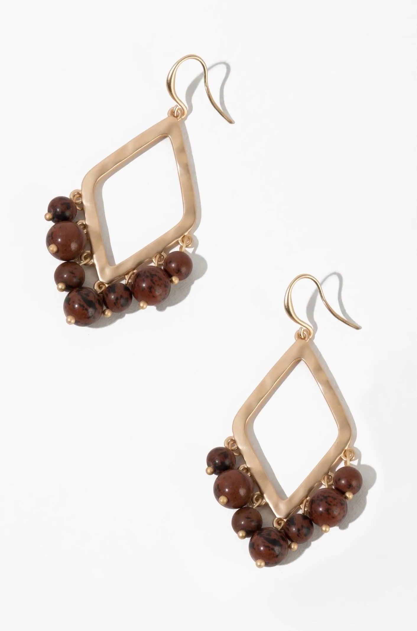 Elegant Stone Beaded Open Dangle Earrings for Women | Boho Chic Handmade Jewelry | Perfect for Parties, Weddings & Everyday Wear
