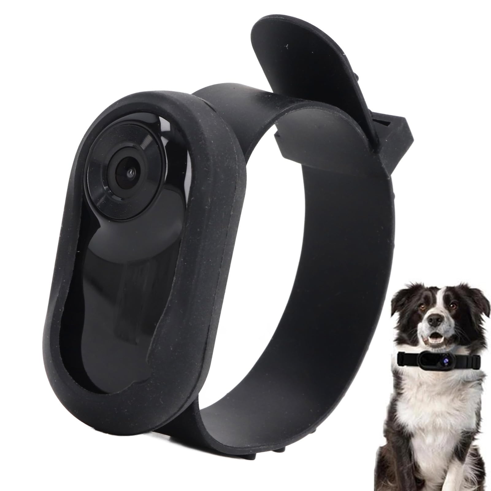 HD Mini Pet Collar Camera for Cats & Small Dogs - 120° Wide Angle Action Camera with Video Recording | Waterproof Indoor/Outdoor Wearable Camera for Pet Adventures, Training & Home Security (Black)
