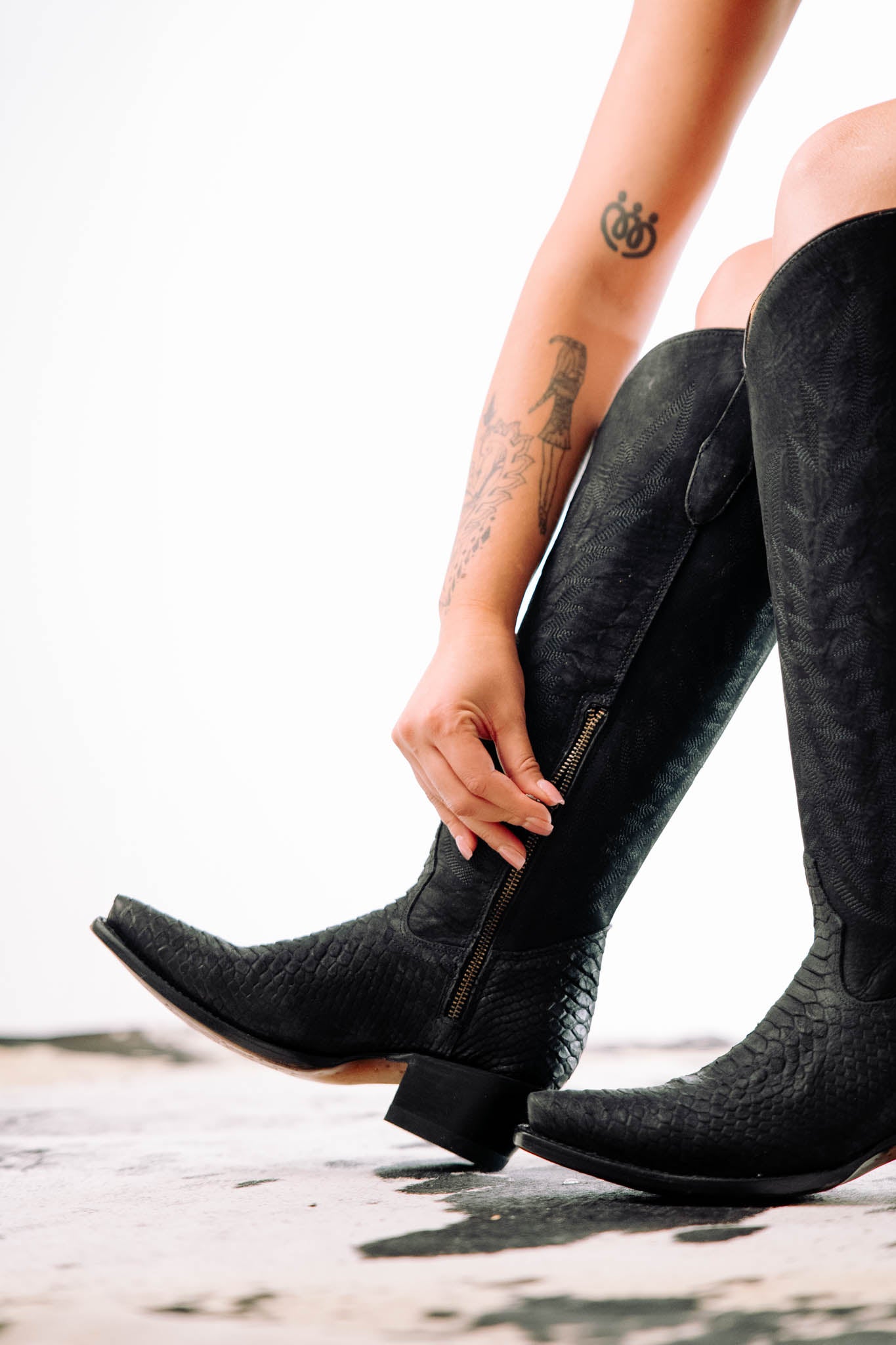 Presley Matte Python Tall Snip Toe Cowgirl Boots for Women - Western Fashion Riding Boots with Pointed Toe | Perfect for Country Concerts, Rodeos & Cowgirl Outfits