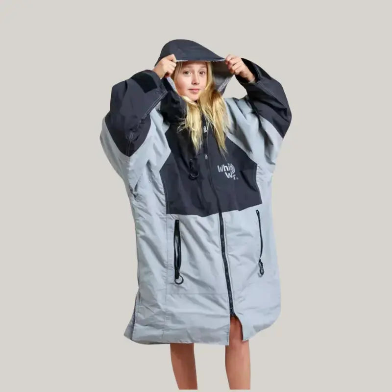Kids After Swimming Robe - Unisex Quick Dry Hooded Towel Robe for Boys & Girls, Steel Grey - Perfect for Pool, Beach & Water Activities