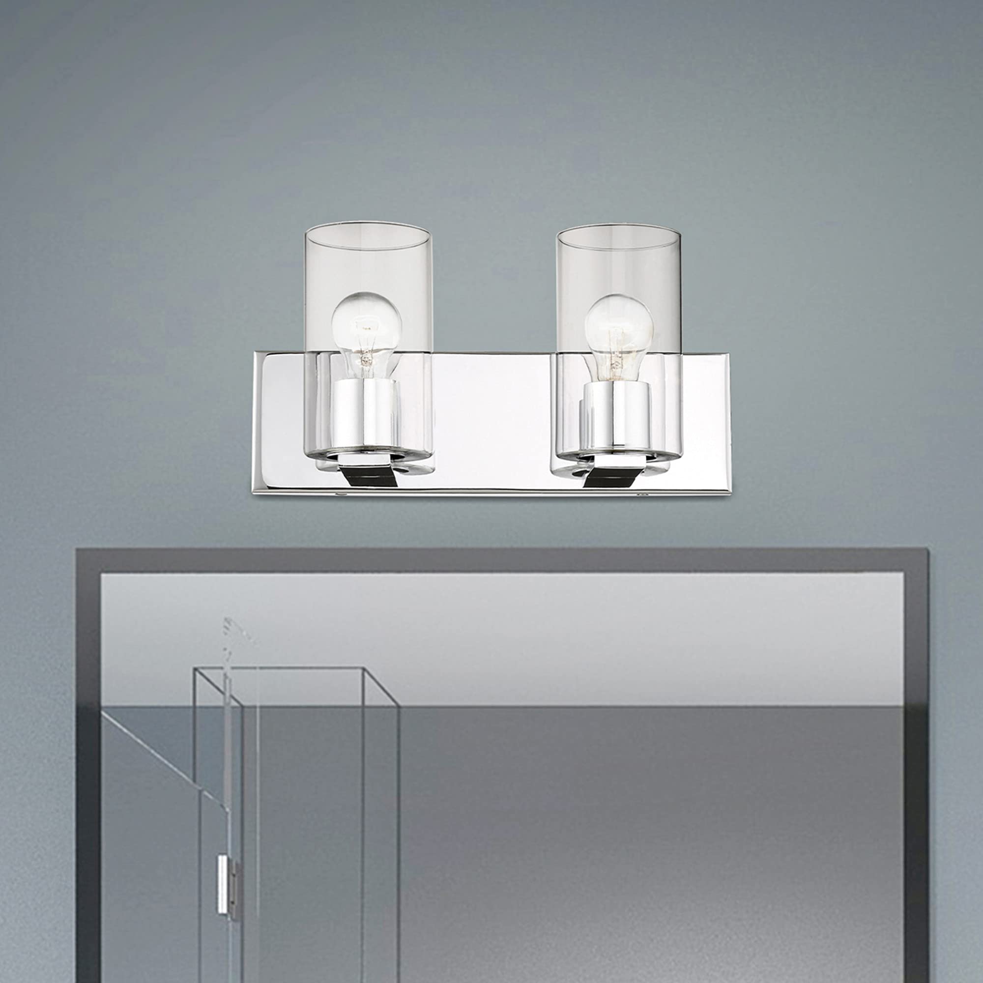 Livex Lighting Brushed Nickel Bathroom Vanity Sconce - Modern Wall Light Fixture for Bathroom, Powder Room & Dressing Area