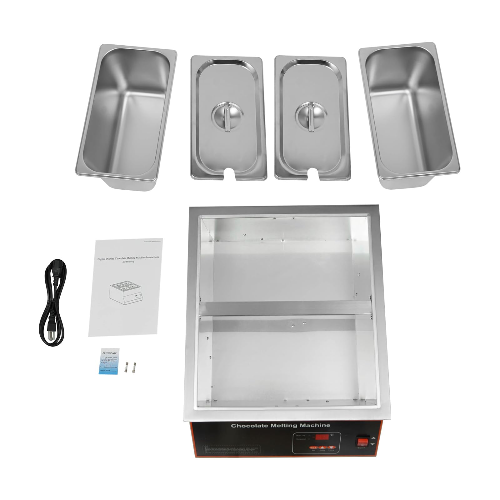 **500W Electric Chocolate Melting & Tempering Machine with Temperature Control - 2 Tanks Commercial Warmer for Chocolate, Milk, Coffee, Cheese & Soup - Perfect for Bakeries, Cafés & Candy Shops**