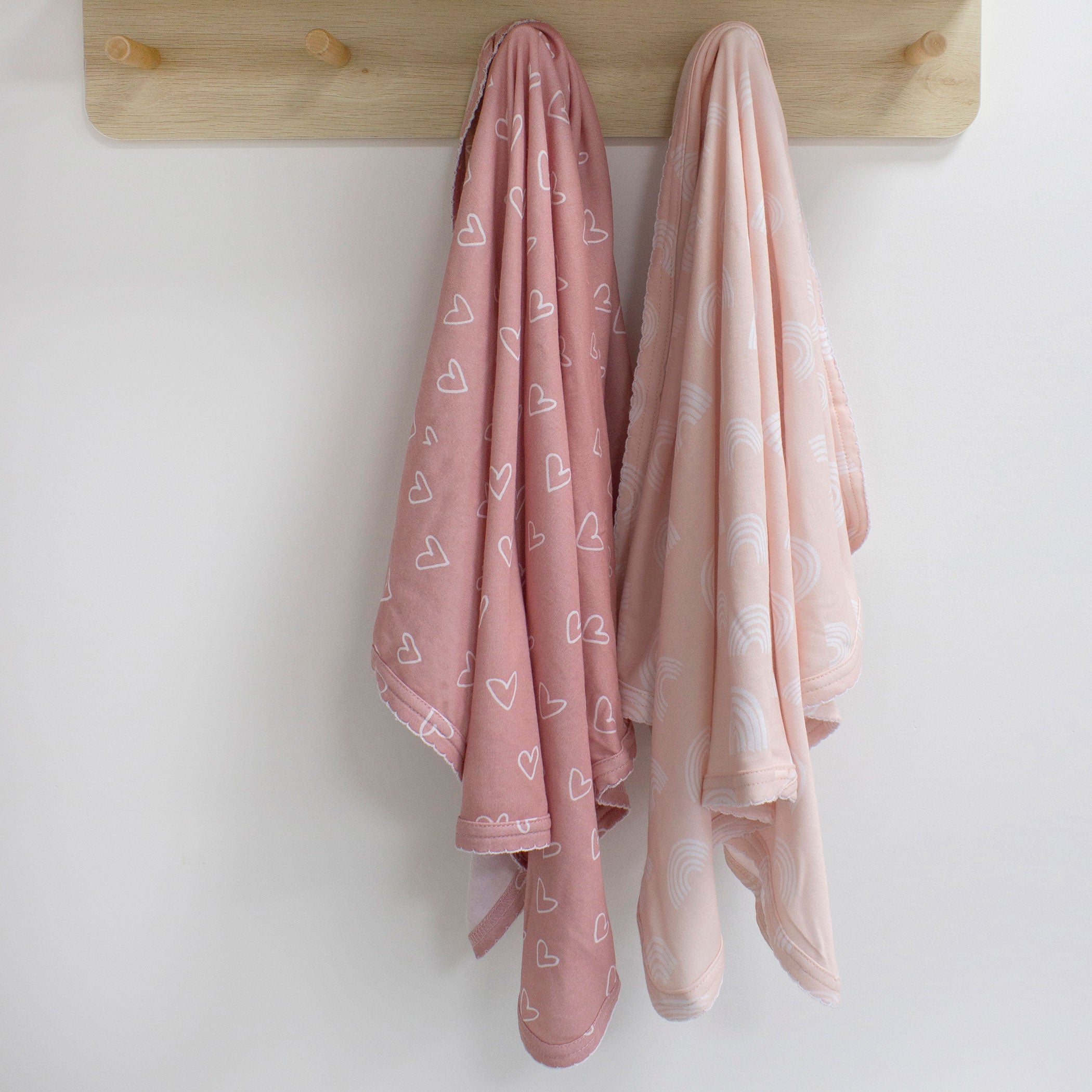 Nordic Style 2-Pack Jersey Wrap in Dusty Berry & Rose - Soft & Cozy for Home, Office, and Travel