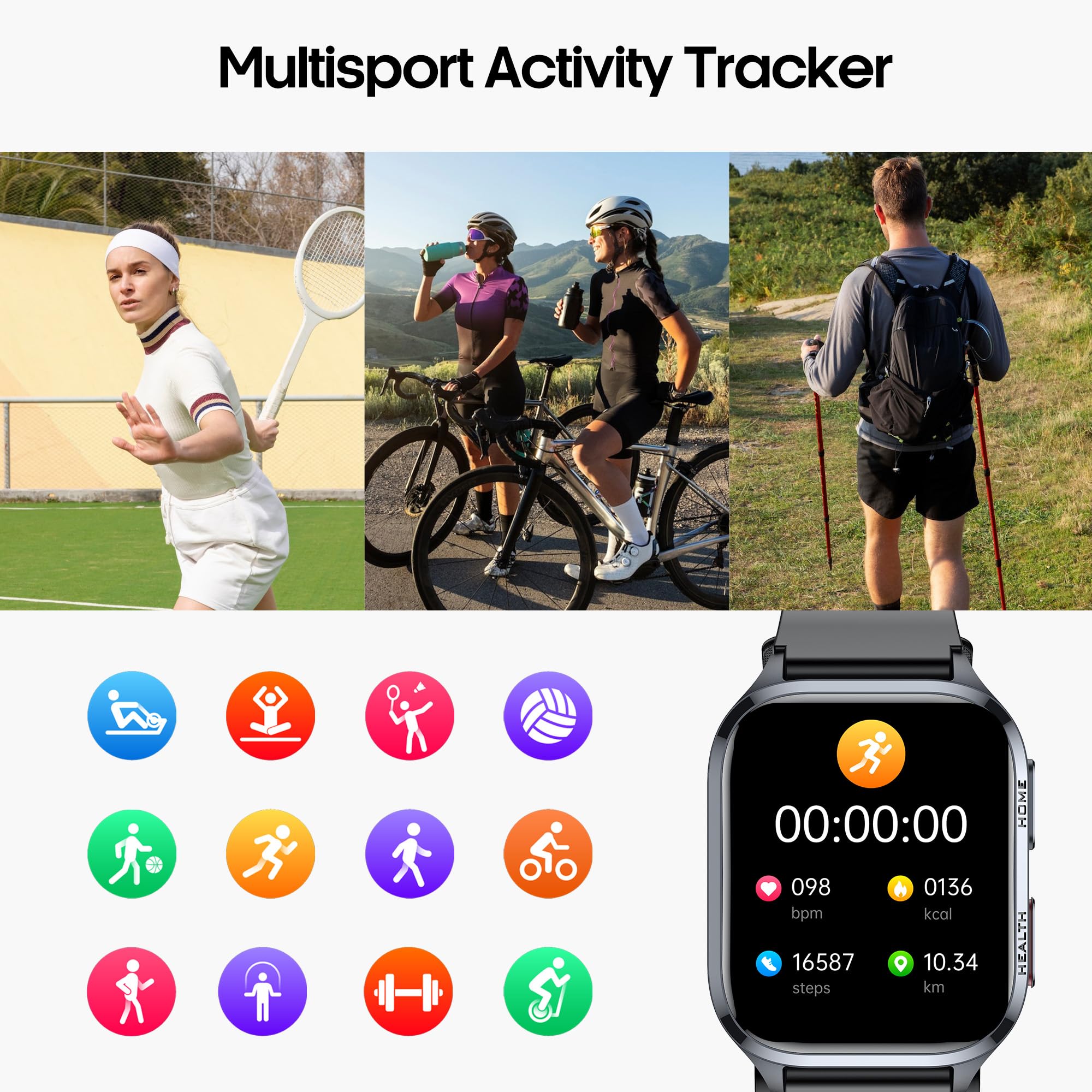Smart Watch with Blood Pressure Monitor - 2.01